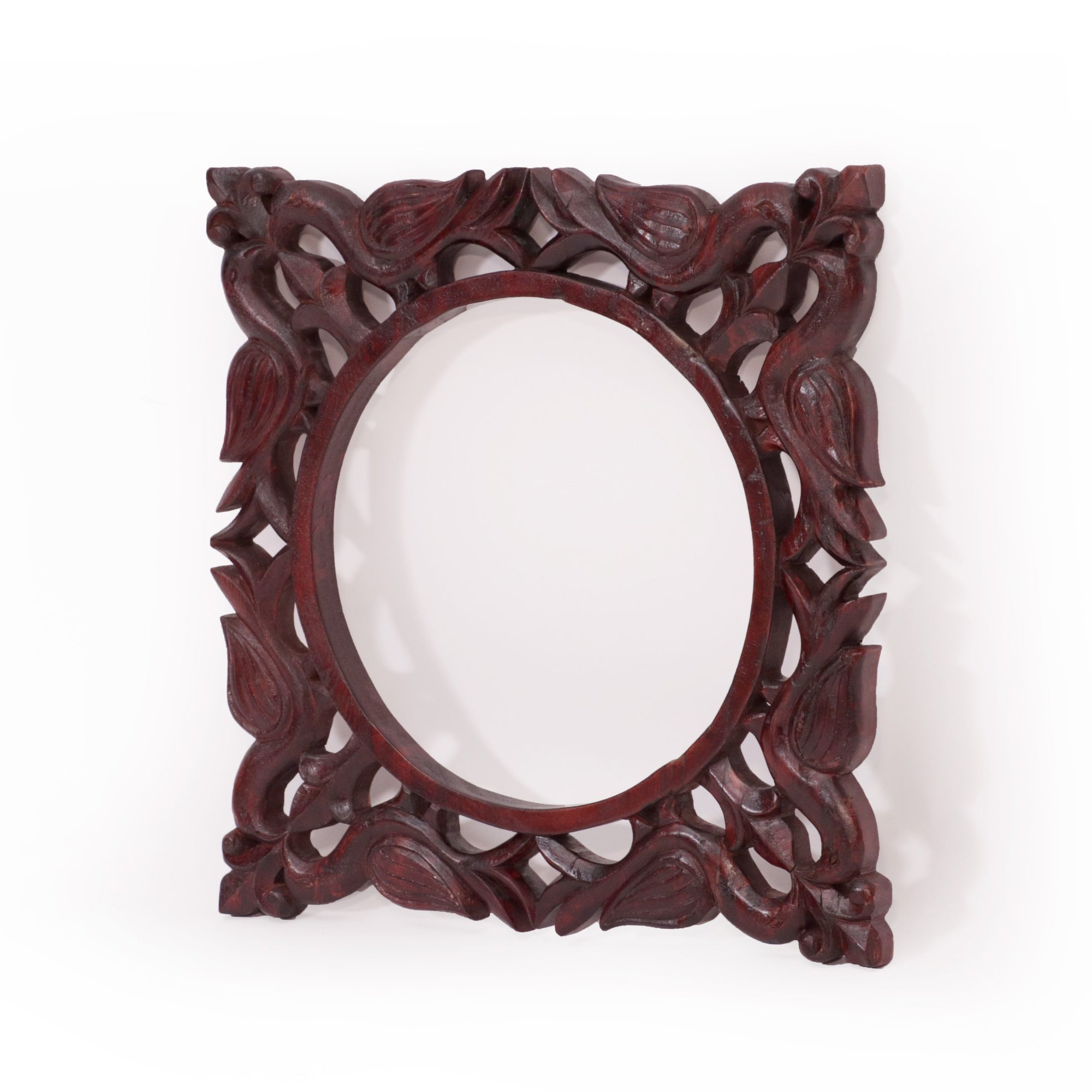 Wooden Birds Chirping Mirror Frame Mirror