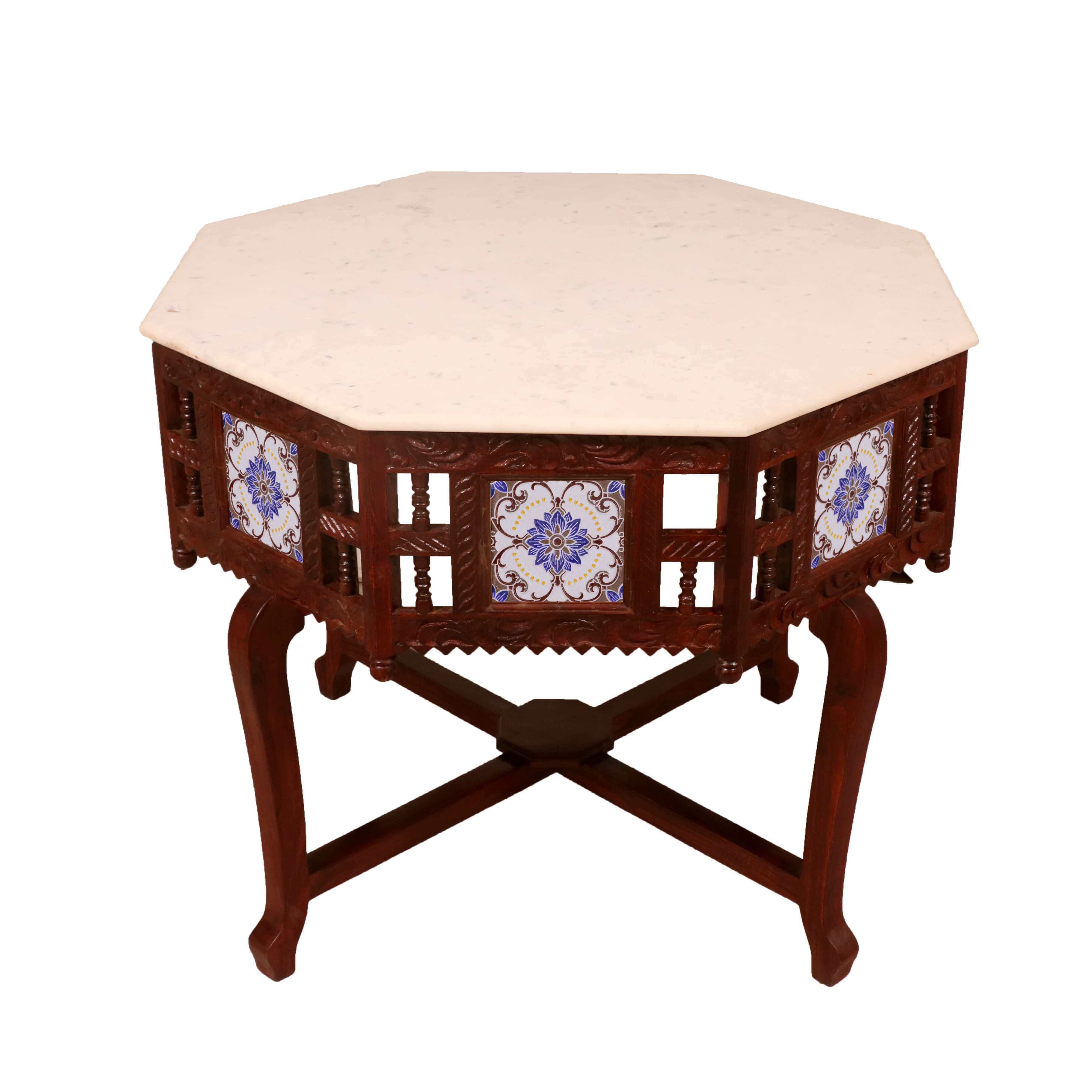 White Round Table End Table