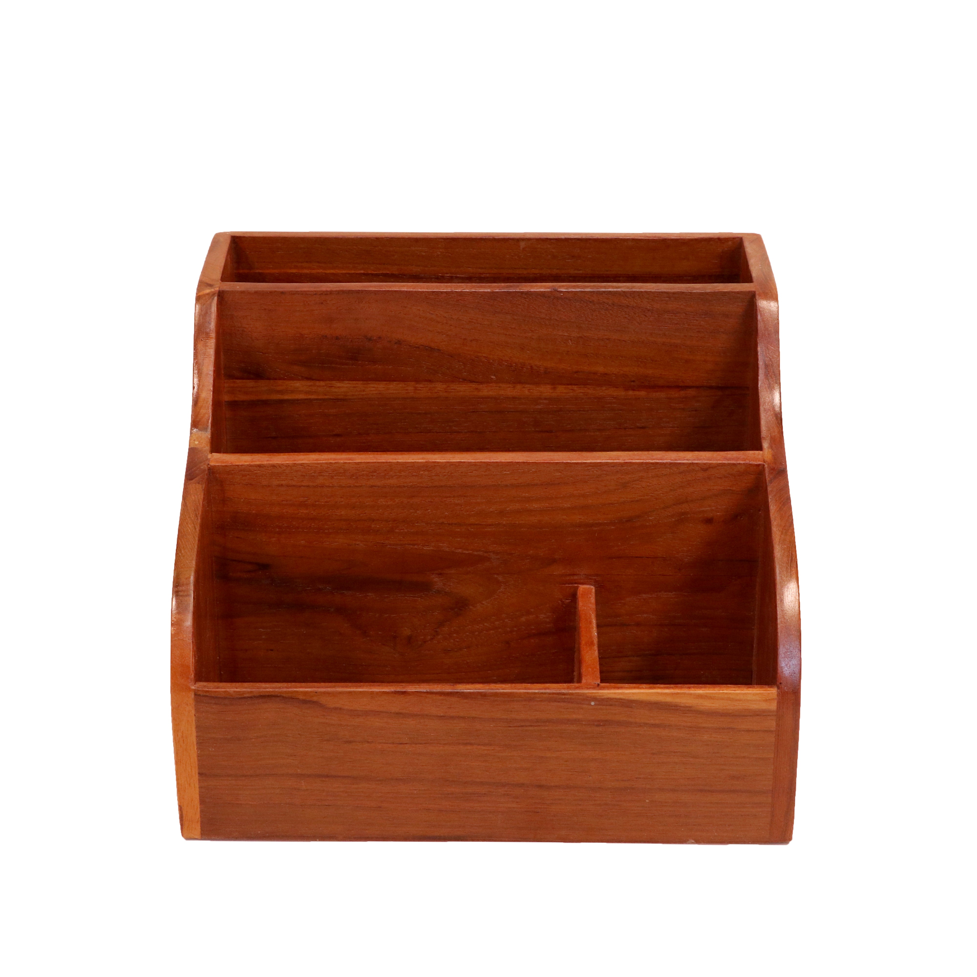 Simple Decent Natural Brown Handmade Wooden Desk Organizer for Office Desk Organizer