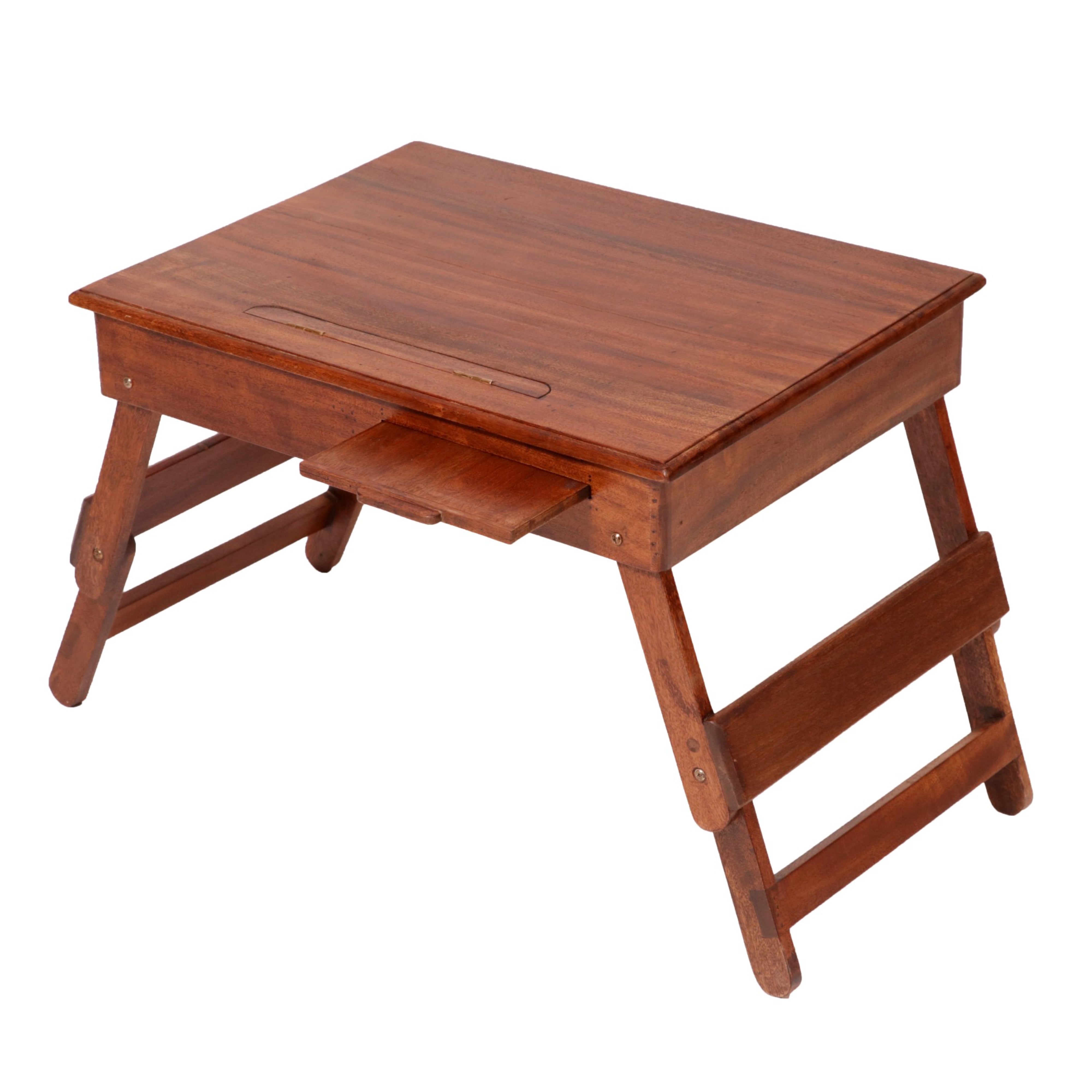 Wooden Lapdesk with Multi level leg folding with tray & Tilt Top Lapdesk