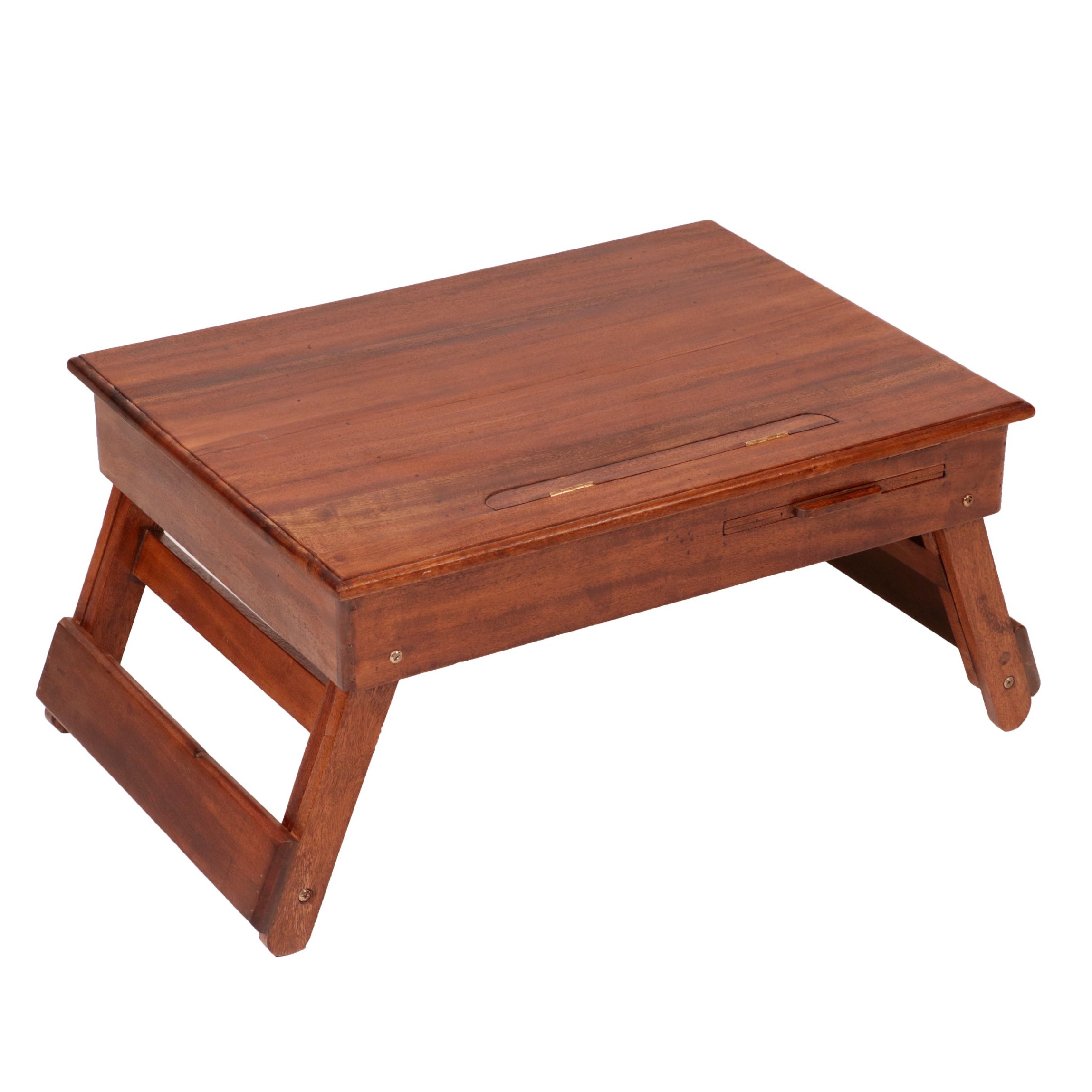 Wooden Lapdesk with Multi level leg folding with tray & Tilt Top Lapdesk