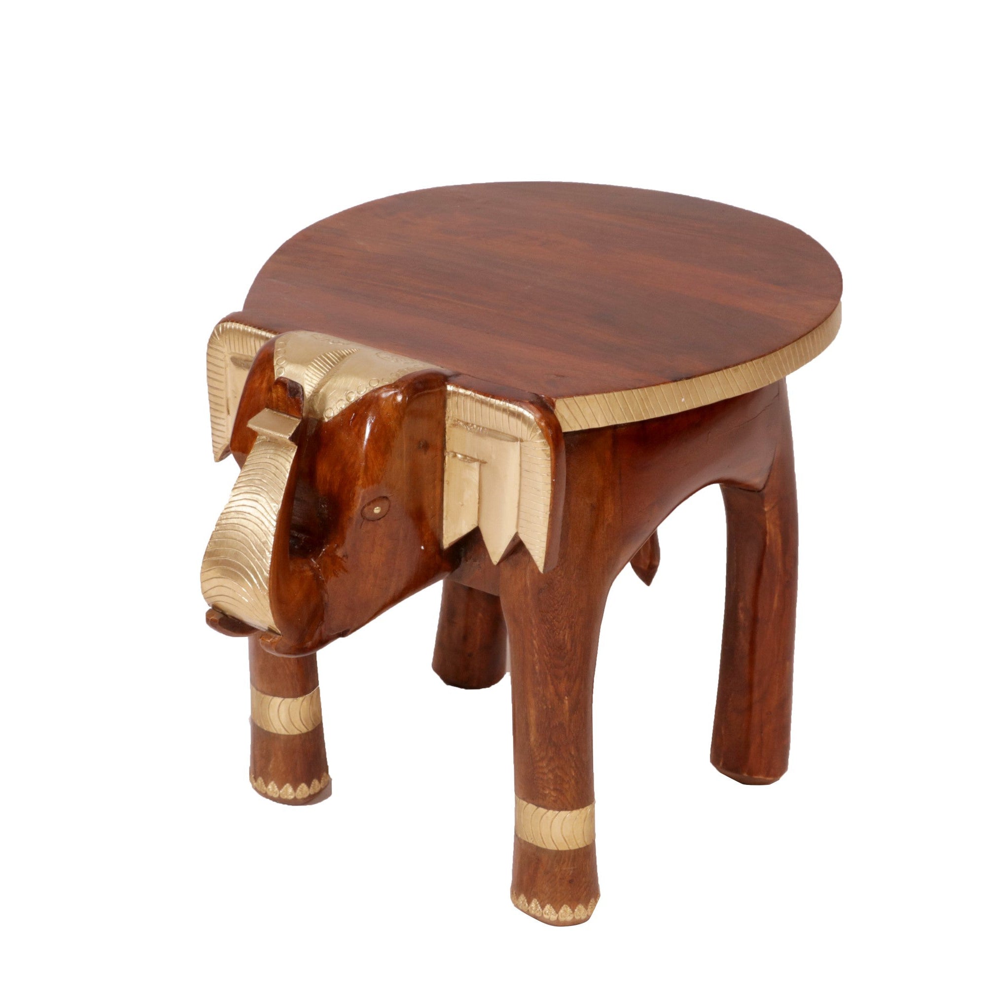 Royal Majestic Brass fitted Wooden Elephant Large (18 x 25 x 18 Inch) Animal Figurine