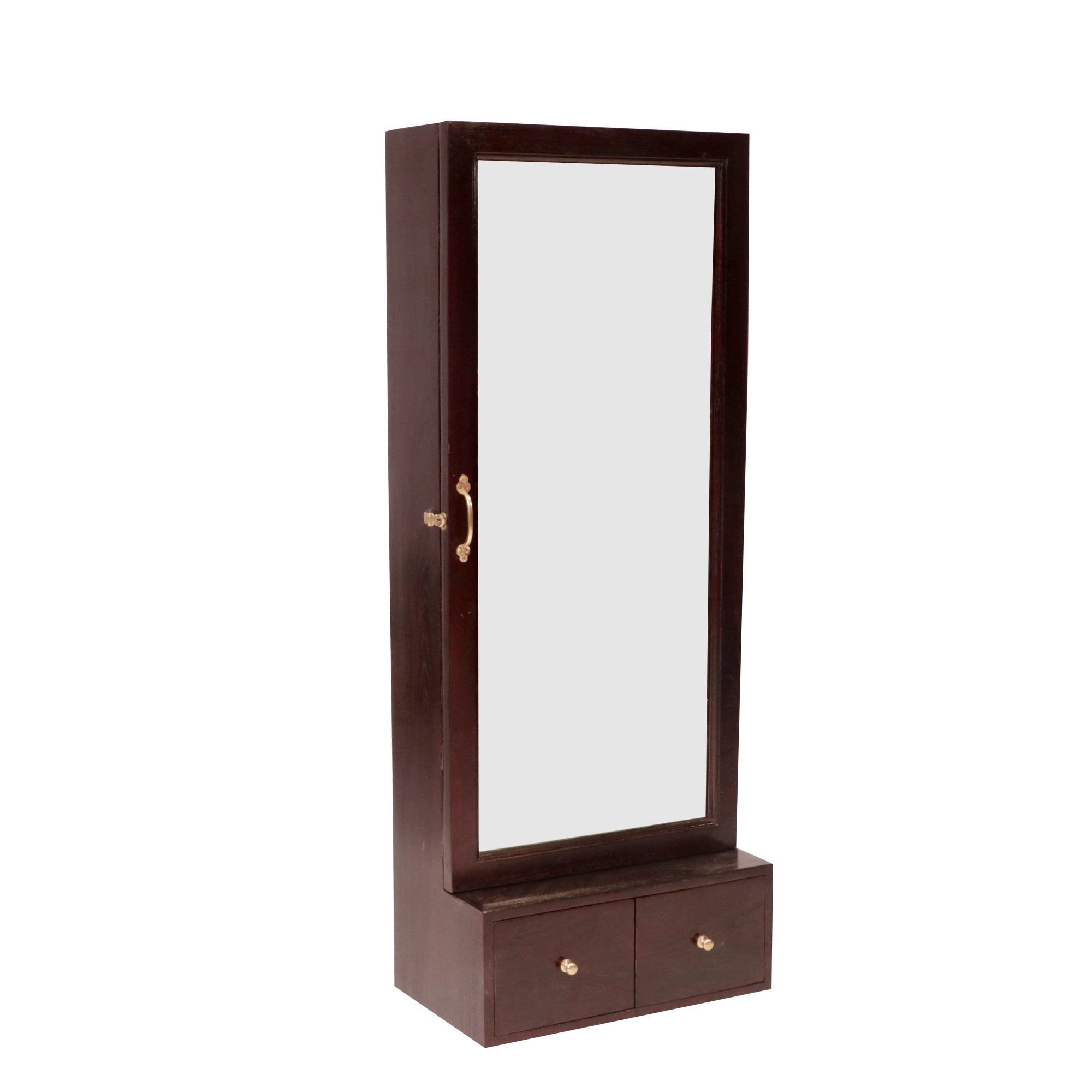 Dark Touch Teak Wall 2 Drawer Cabinet Dressing Table