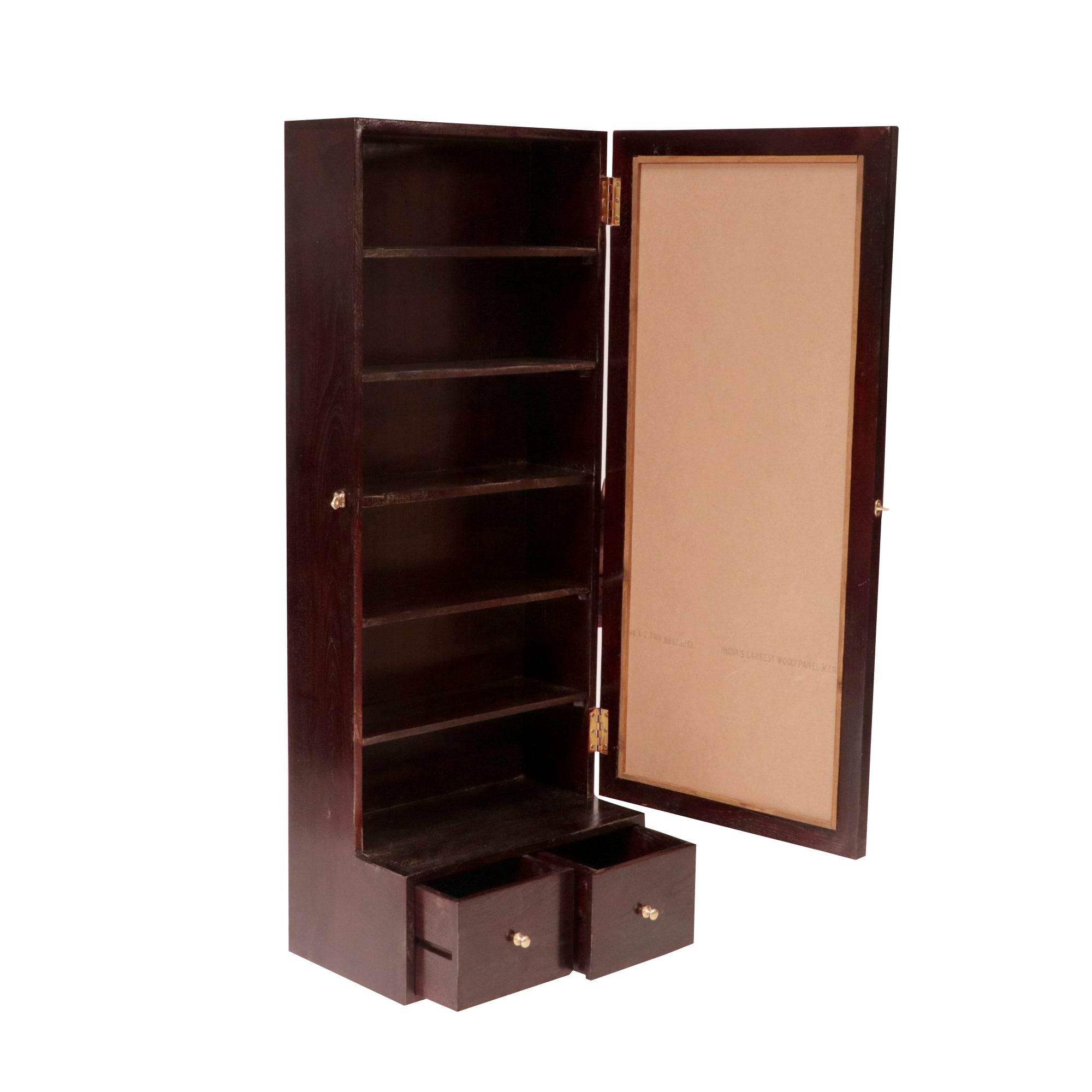 Dark Touch Teak Wall 2 Drawer Cabinet Dressing Table
