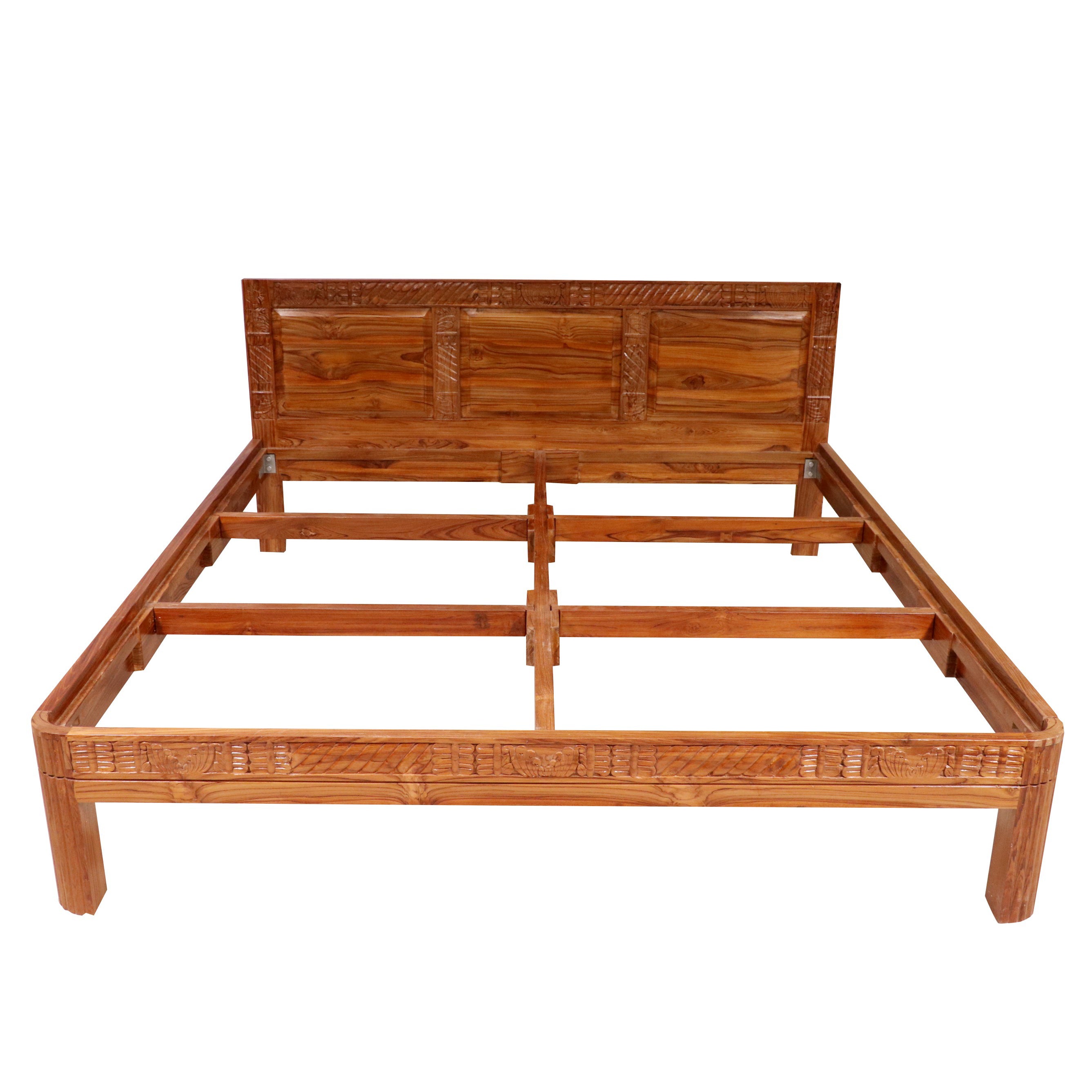 Solid wood carved Folk Concept compact Bed Bed