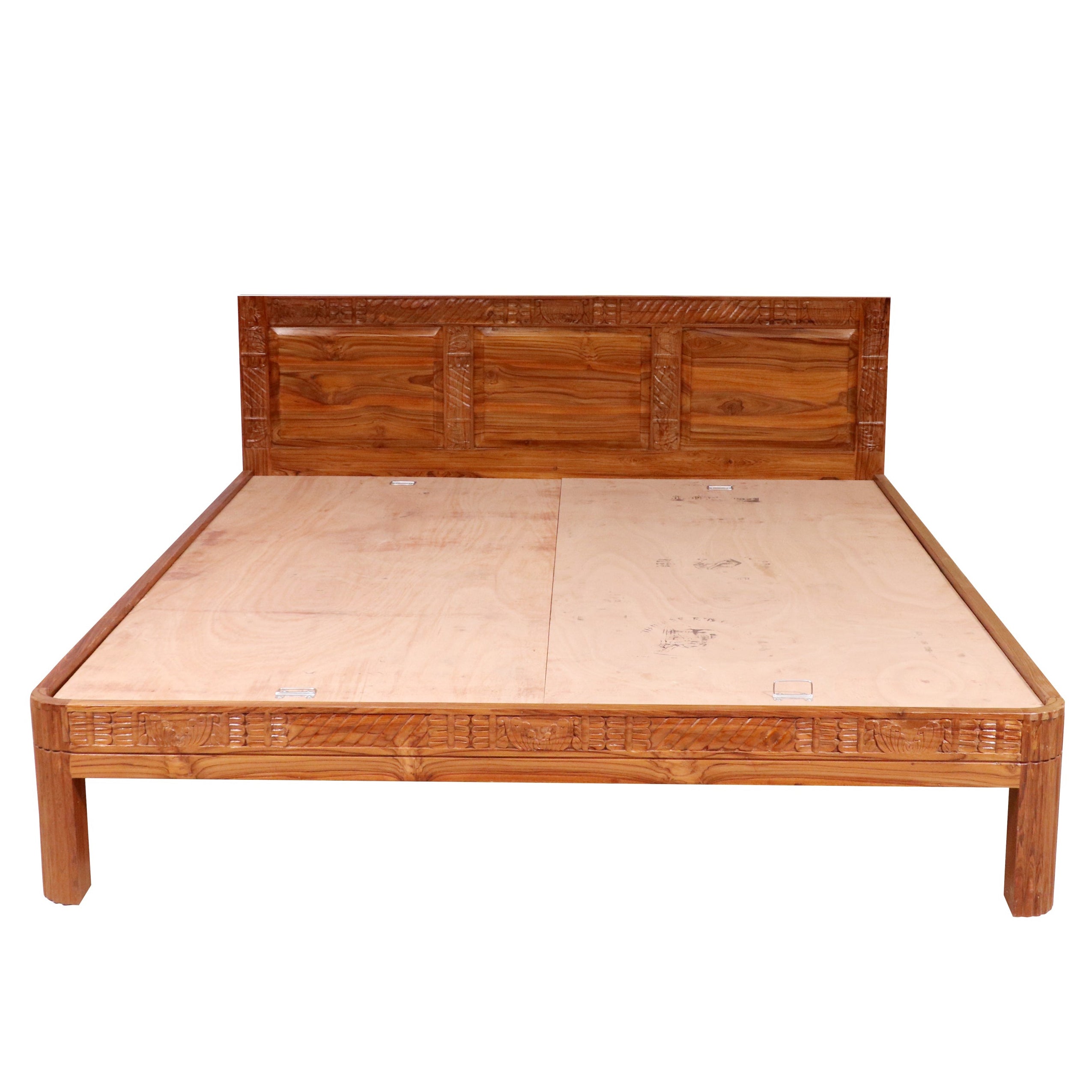 Solid wood carved Folk Concept compact Bed Bed