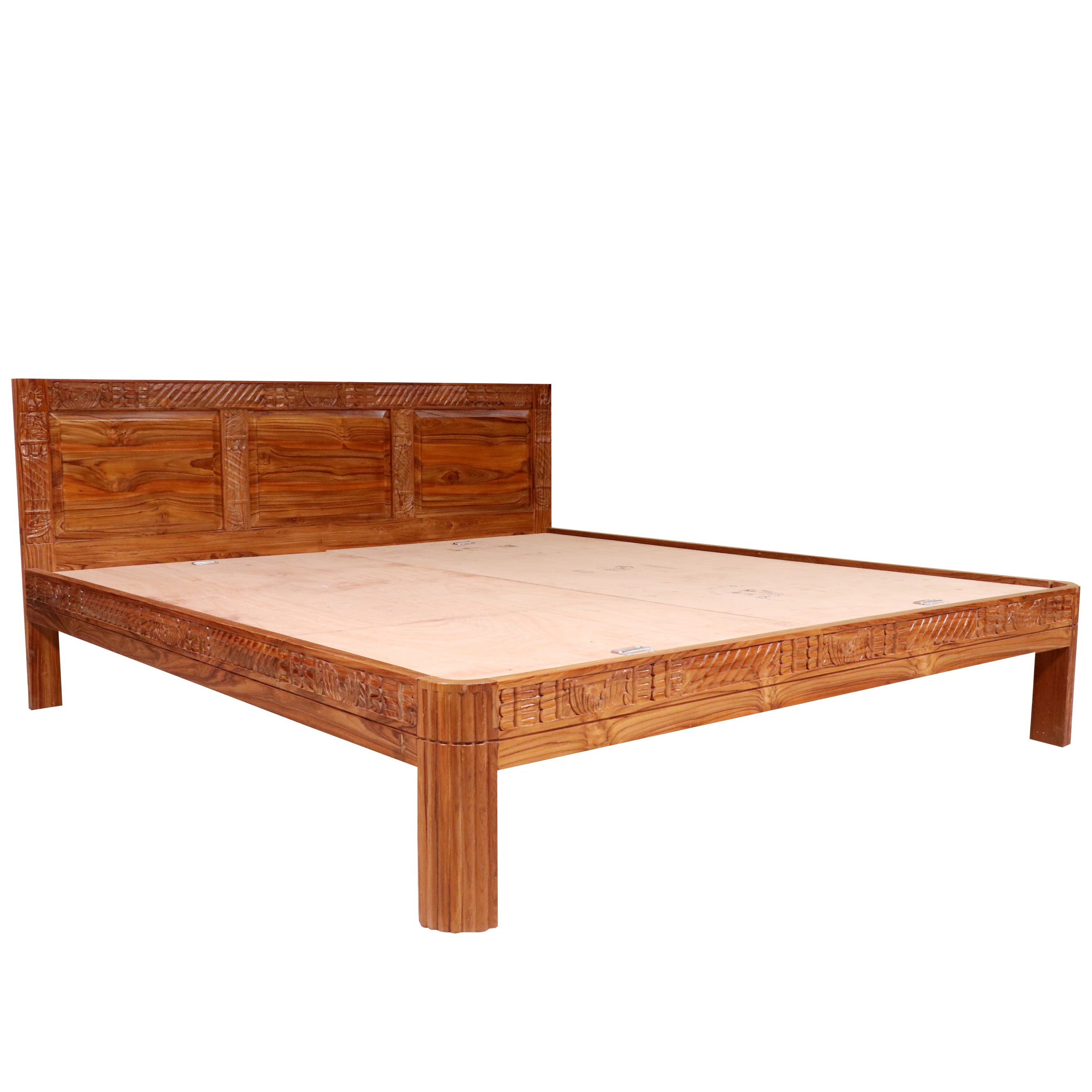Solid wood carved Folk Concept compact Bed Bed