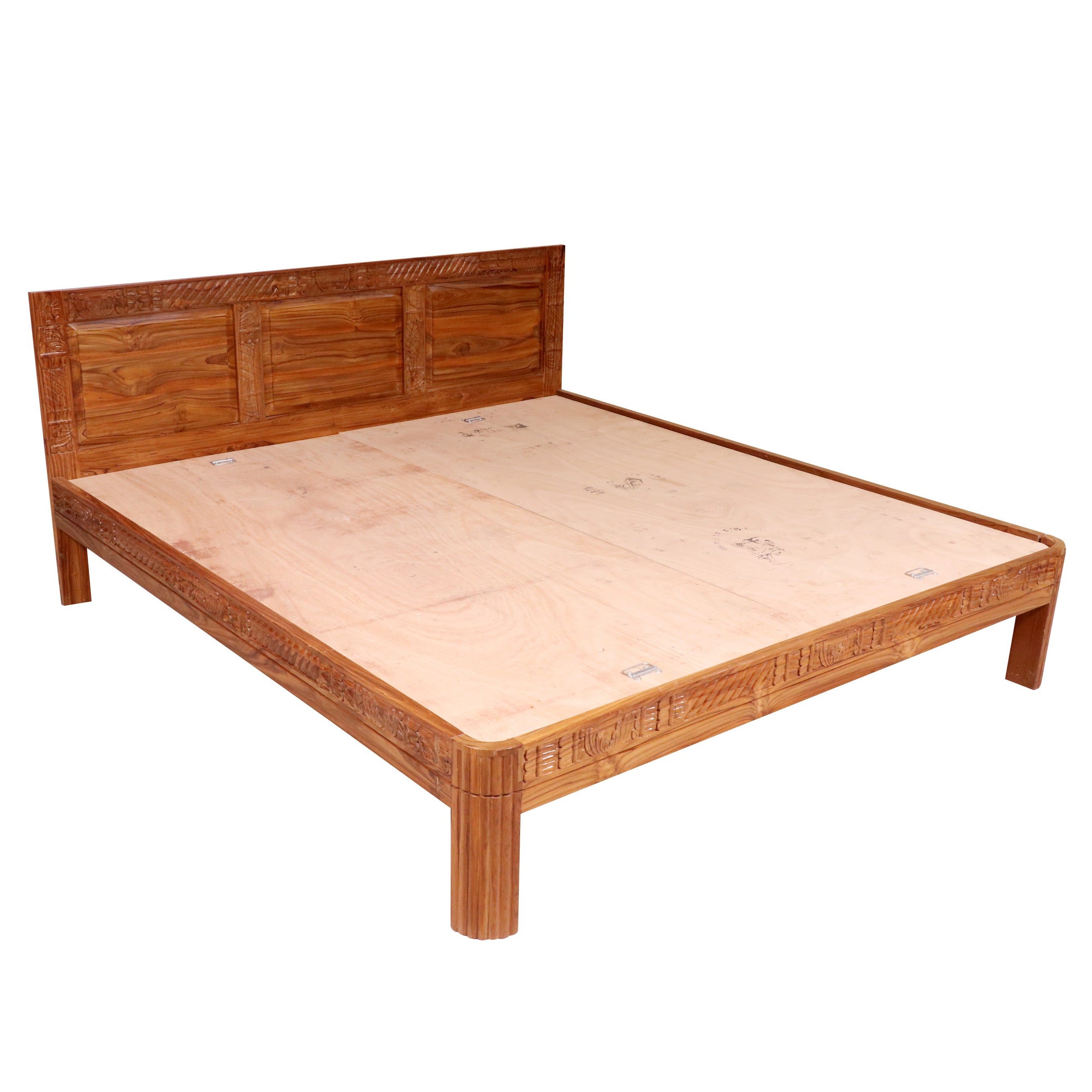 Solid wood carved Folk Concept compact Bed Bed