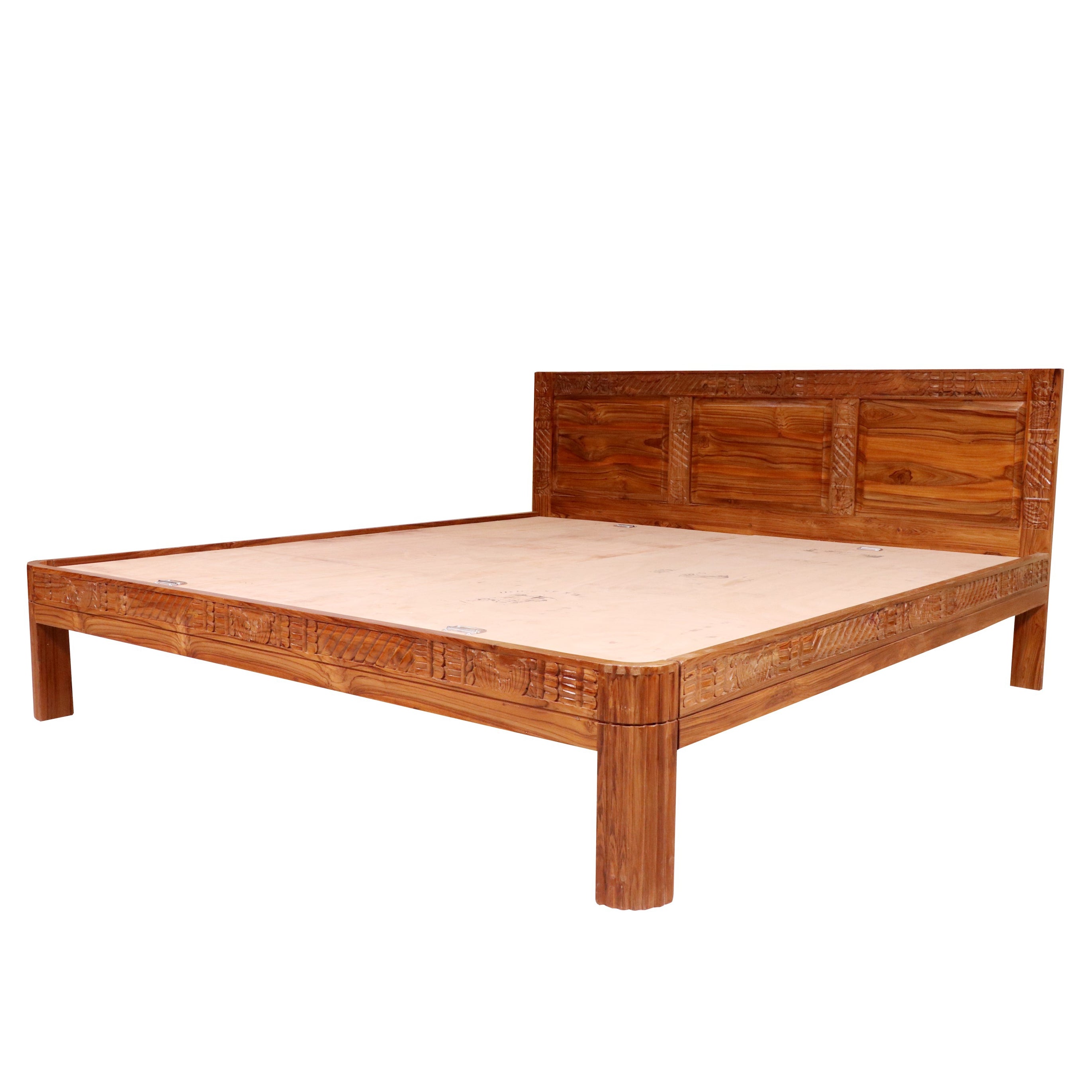 Solid wood carved Folk Concept compact Bed Bed