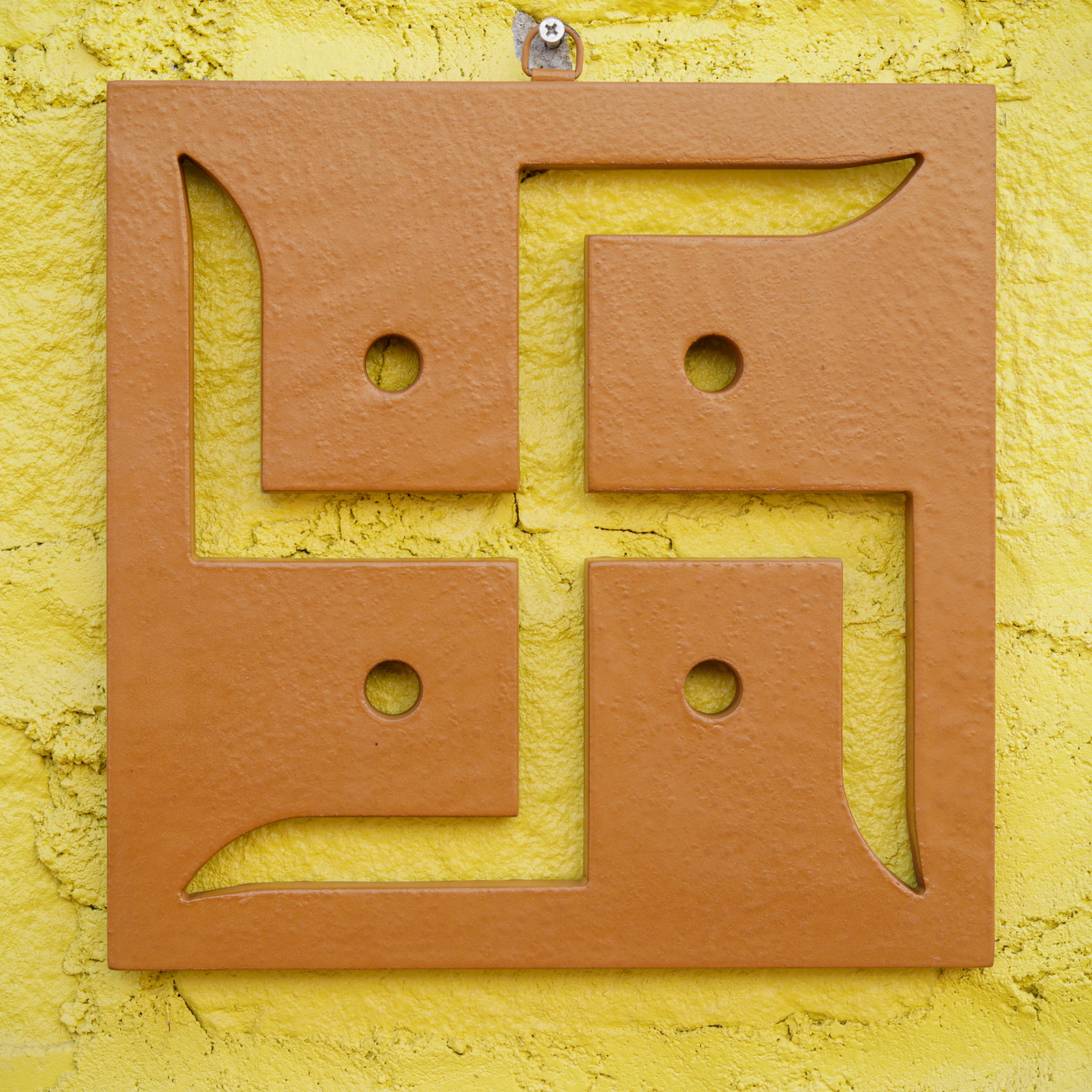 Sacred Solid Wood Swastika Wall Decor Art for Spiritual and Aesthetic Harmony Wall Decor