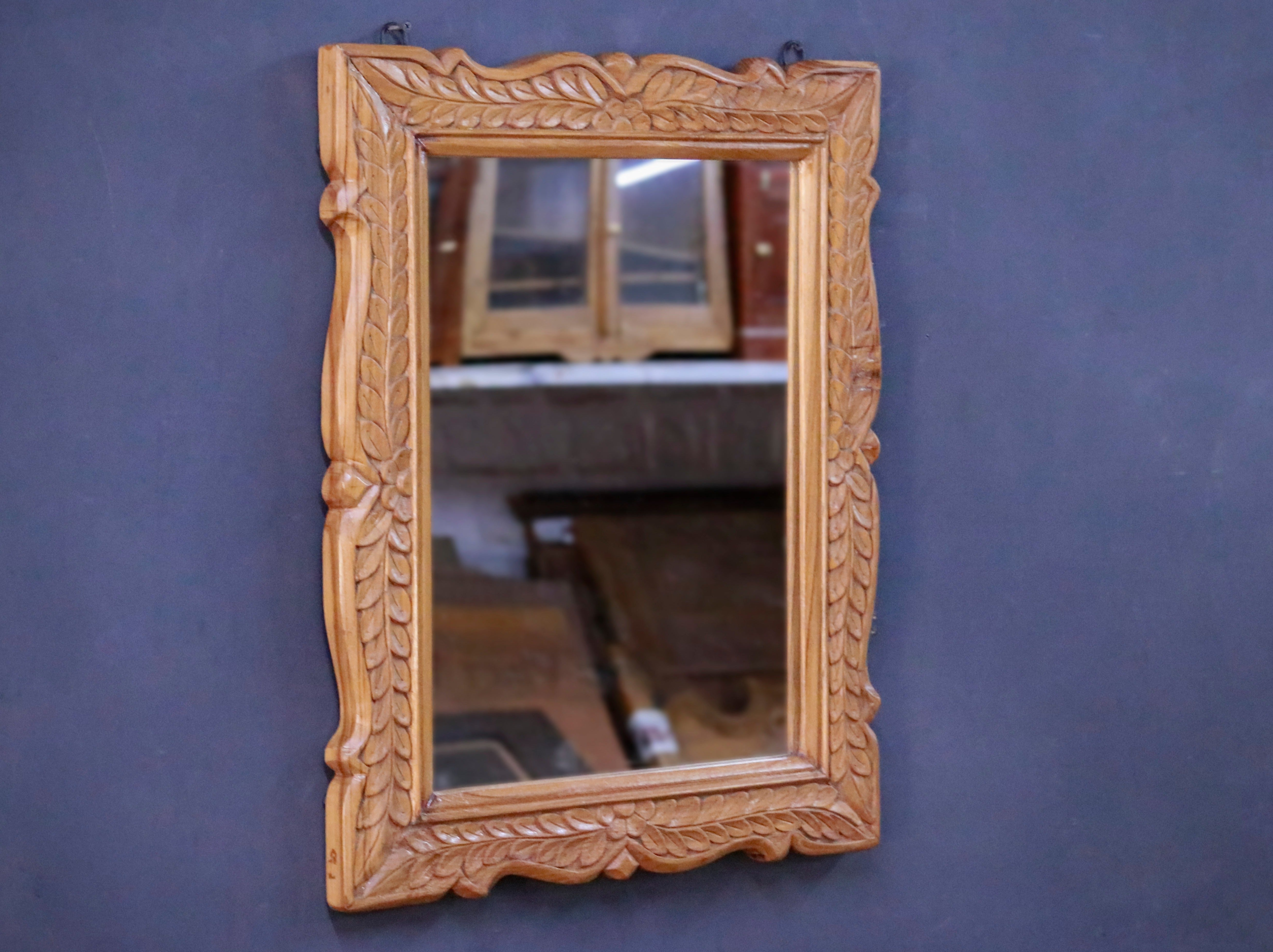 Folk Style Carved Mirror Frame Mirror