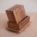 (Set of 6) Teak Wood Tea Coaster Coaster