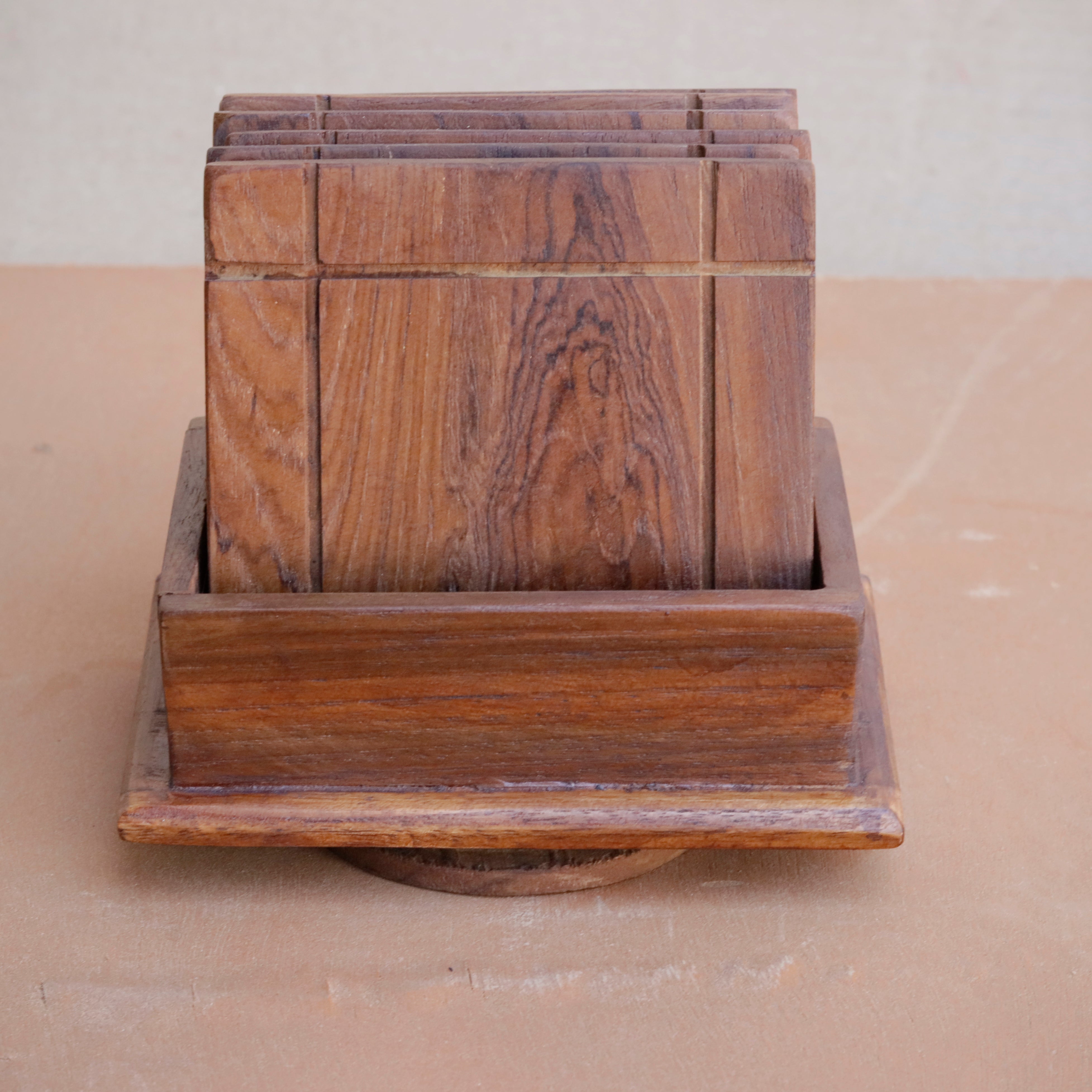 (Set of 6) Teak Wood Tea Coaster Coaster