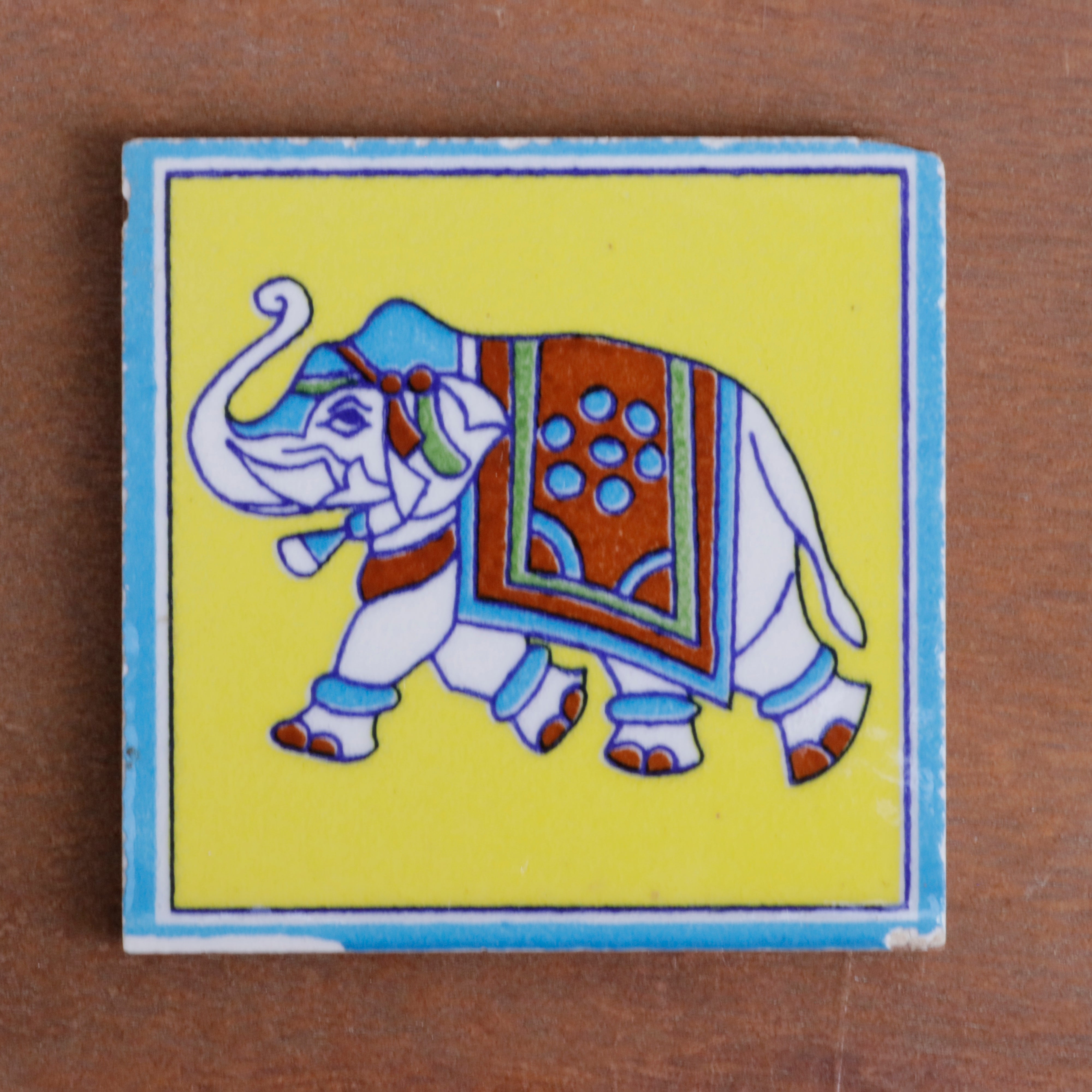 Southern Traditional Elephant Designed Ceramic Square Tile Ceramic Tile