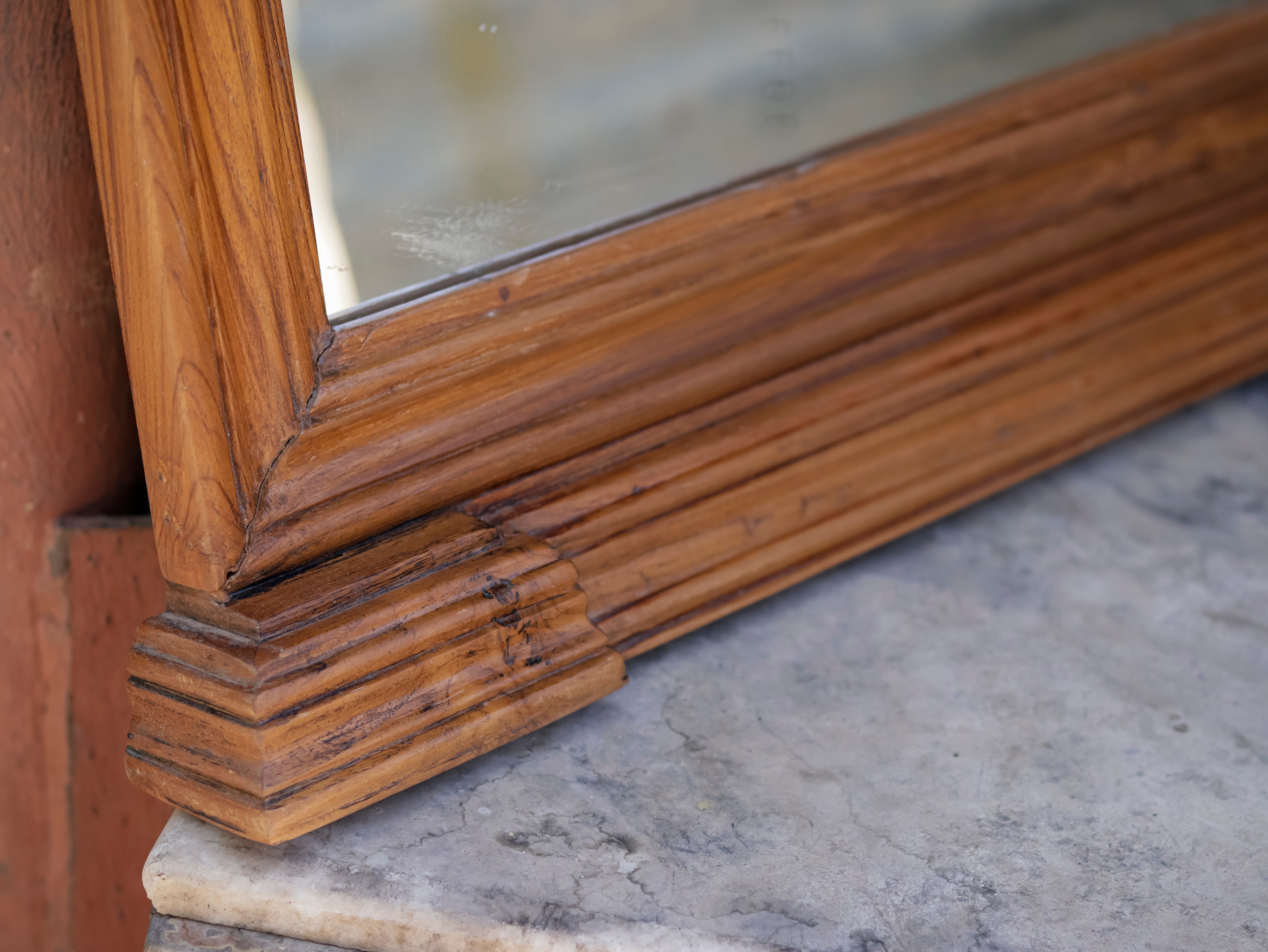Elegant Strip Square Designed Wooden Handmade Wall Mirror Mirror