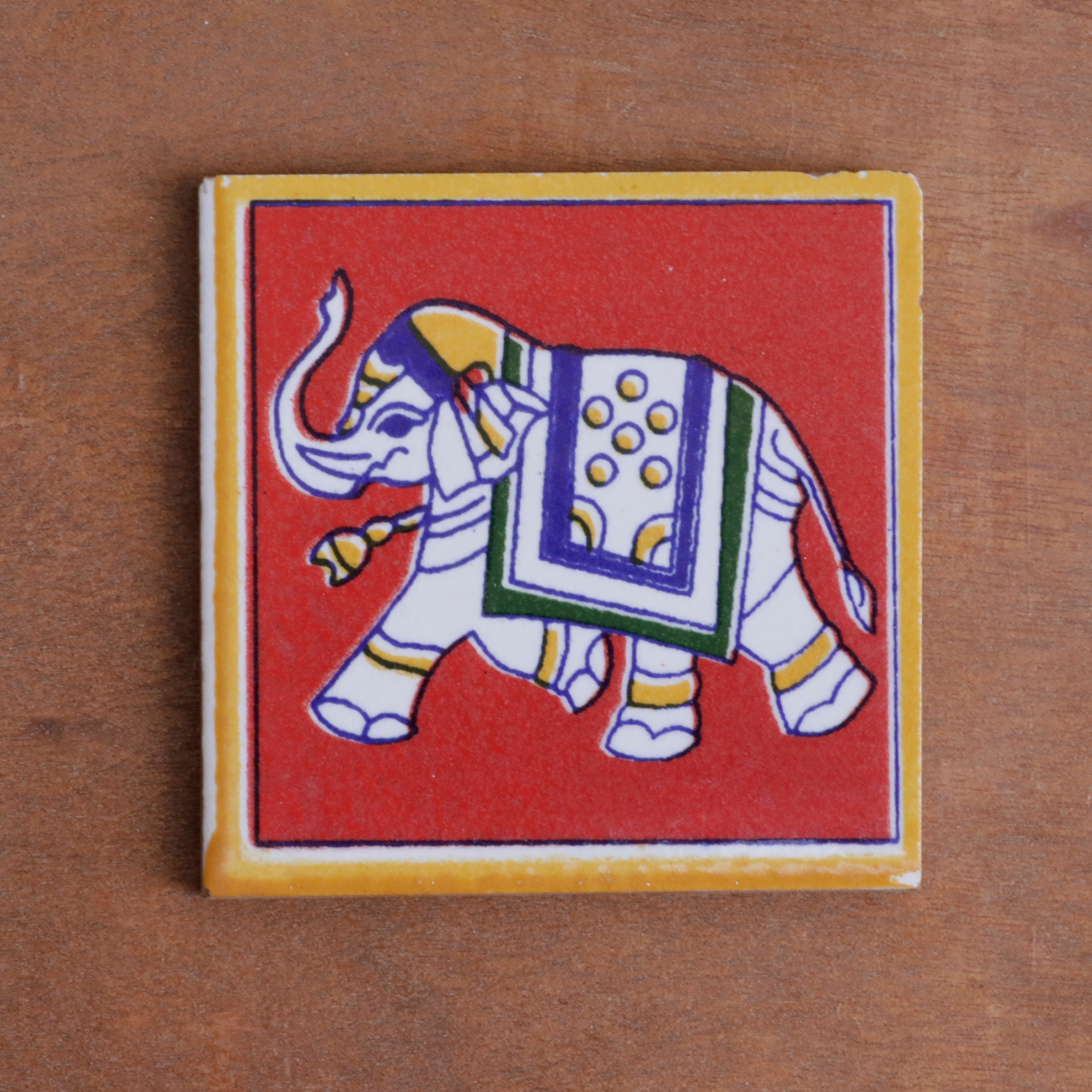 Richard Cultural Elephant Designed Ceramic Square Tile Ceramic Tile