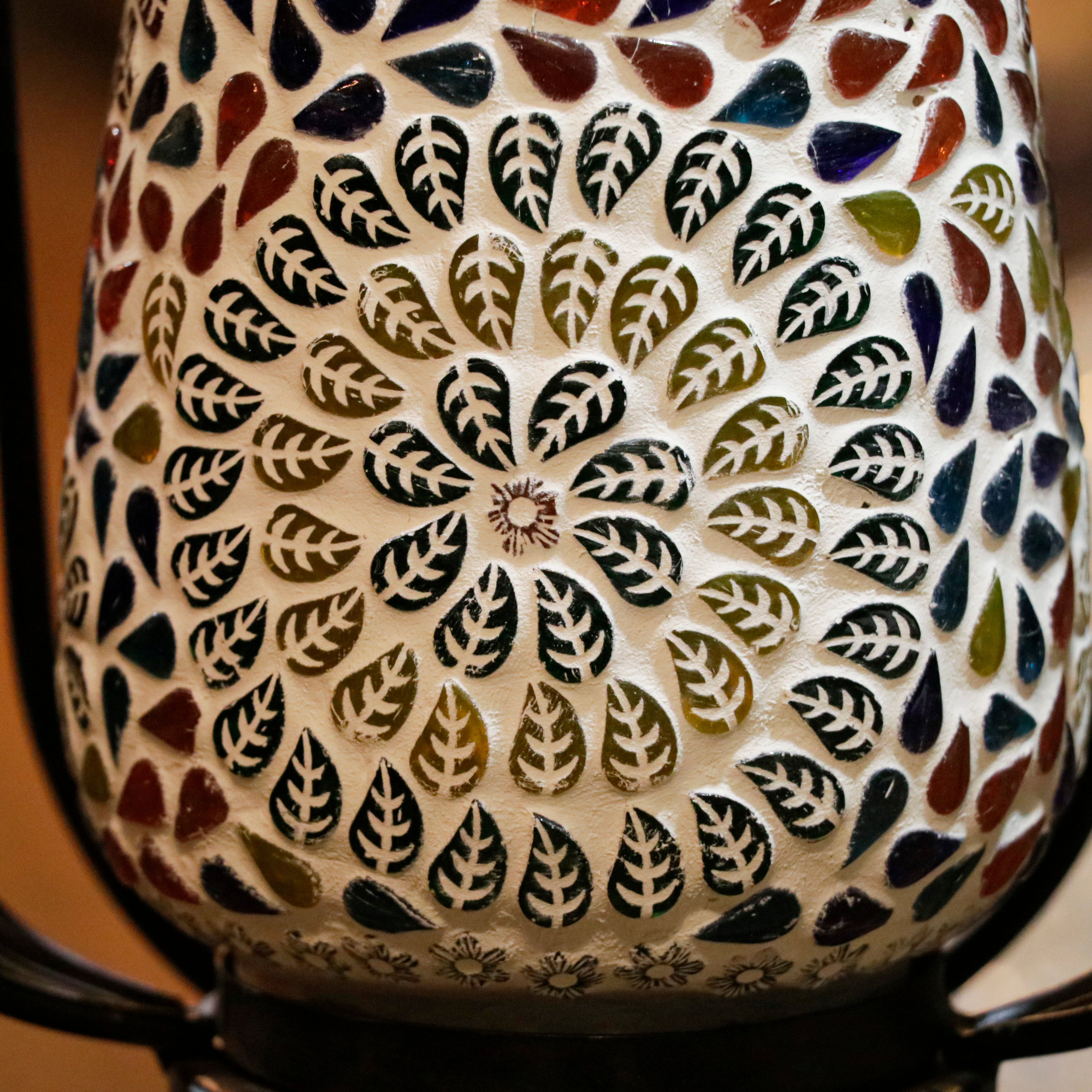 Antique Vintage Colorful Mirror Style Old Owl Lamp Lamp
