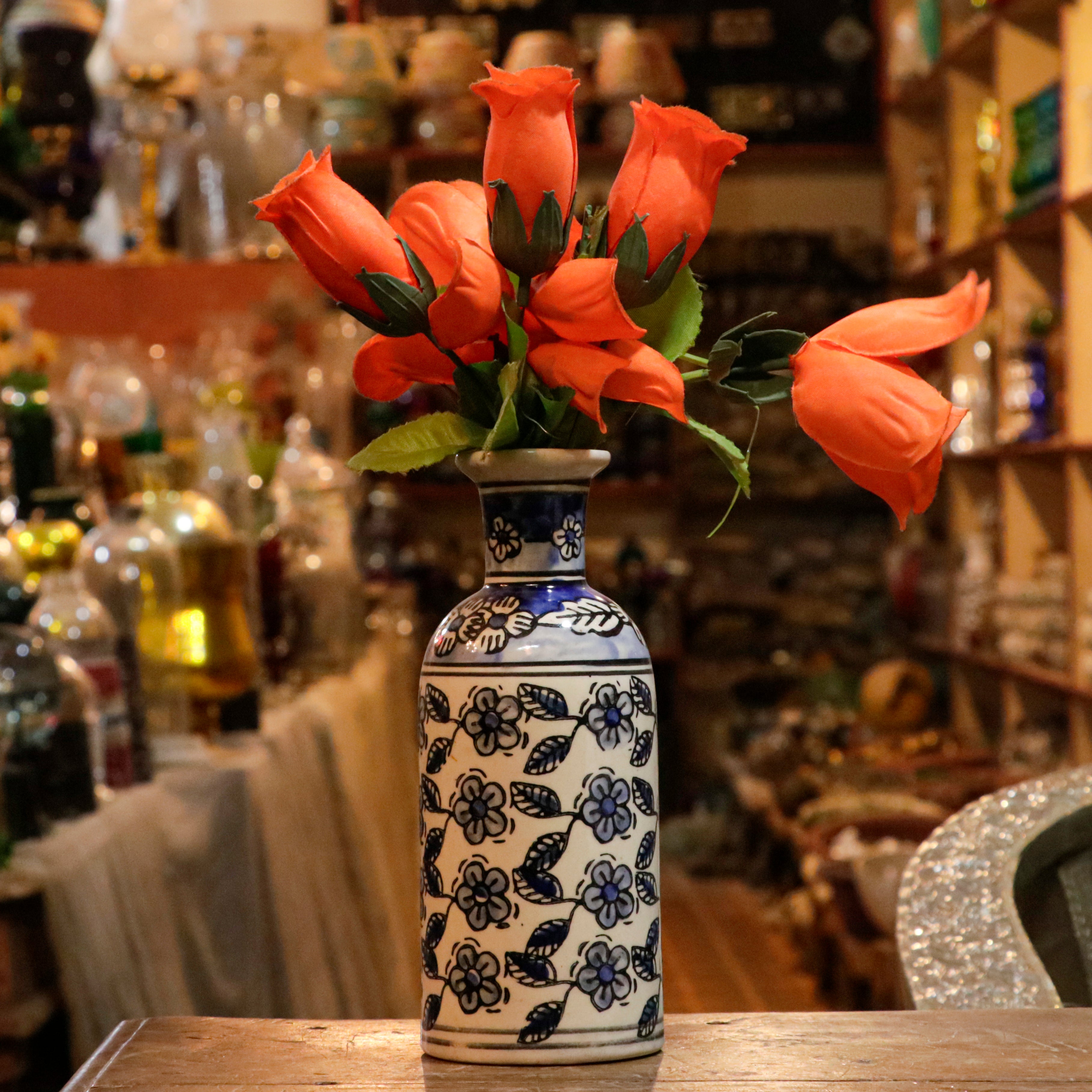 Melodious Borboun Flower Hand-Painted Ceramic Flower Pot Vase