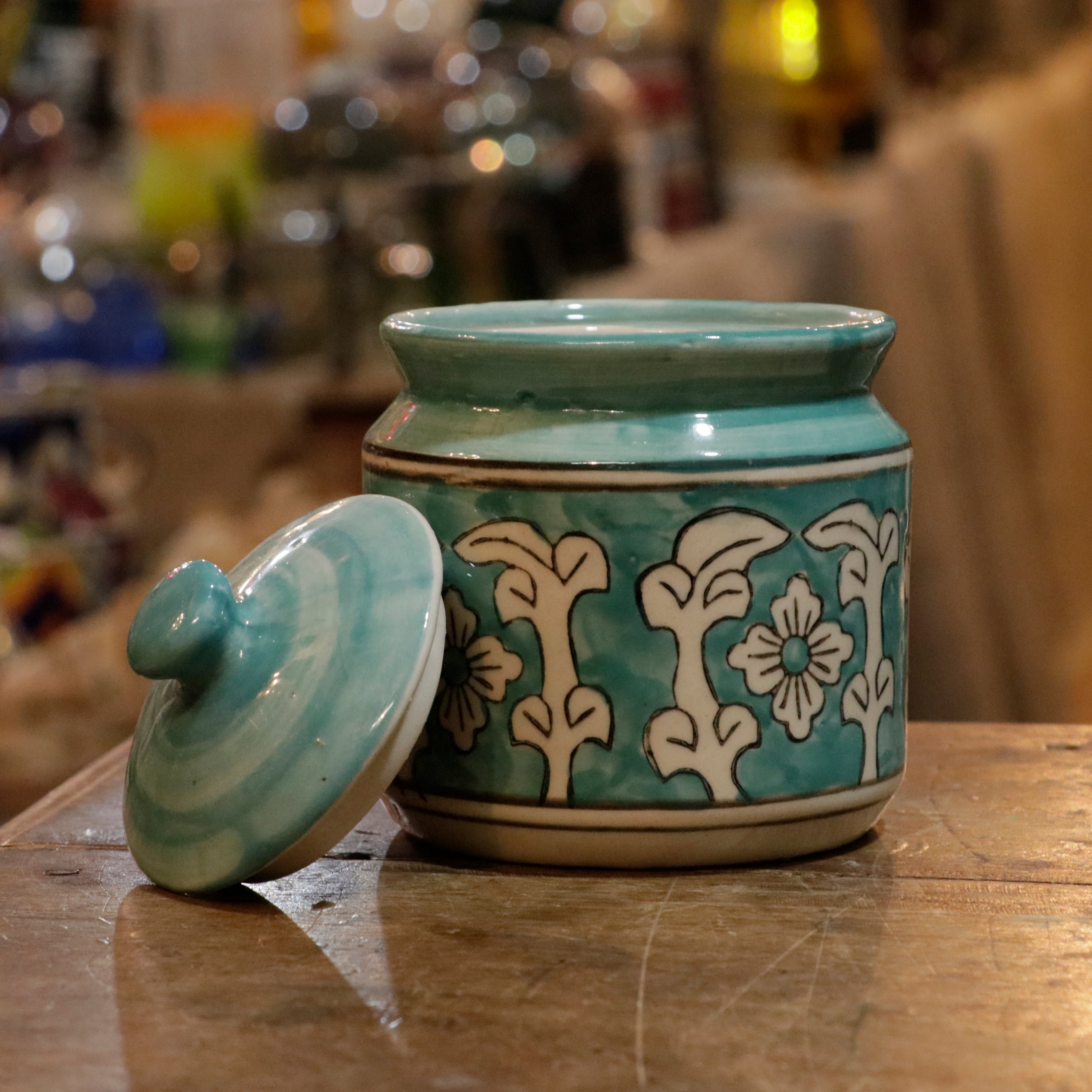 Irish Montage Flower Hand-Painted Ceramic Pickle Storage Jar - Large Ceramic jar