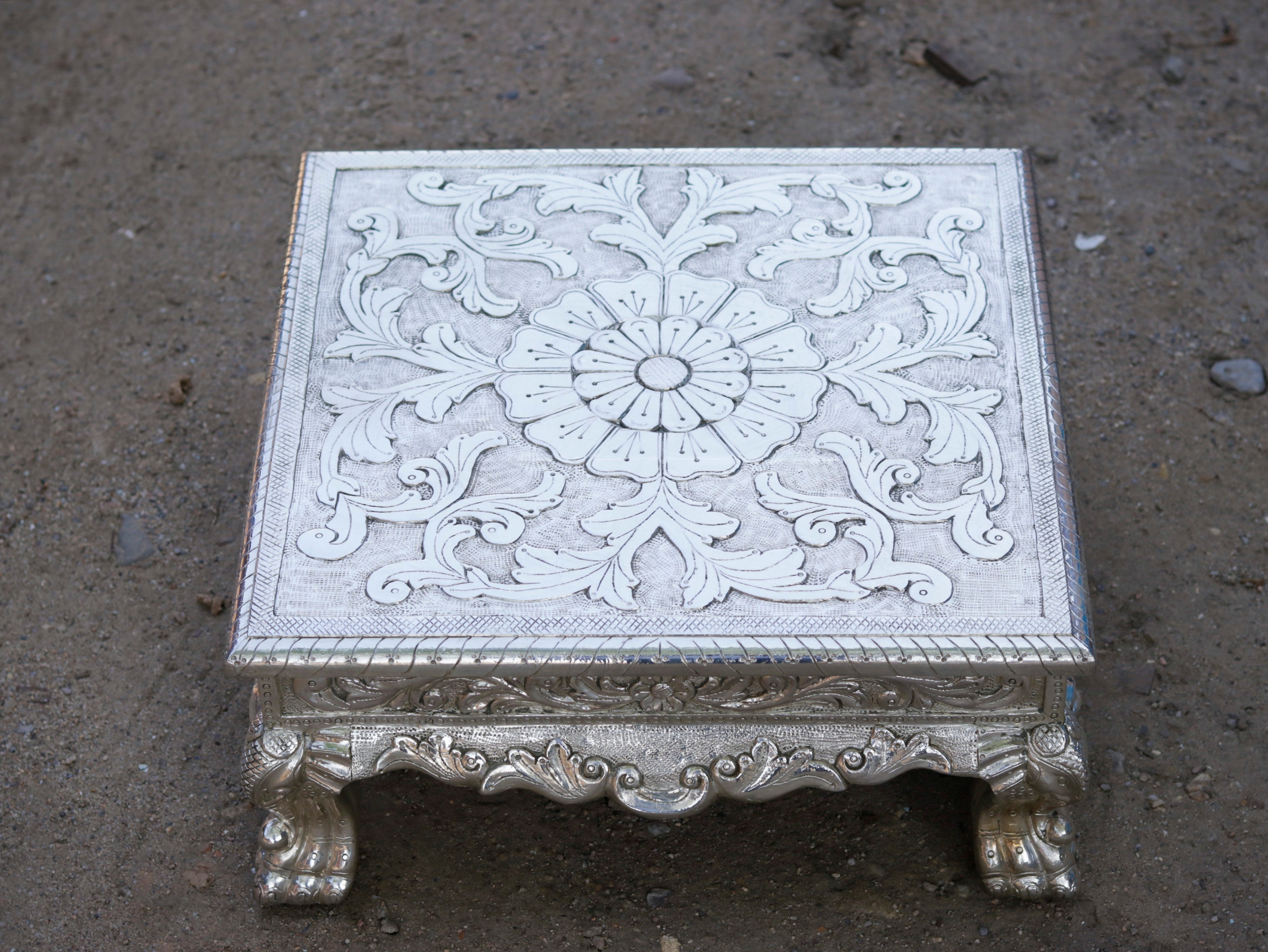 White Metal Fitted royal rajasahi rajasthani Bajot Sliver Finishing Bajot