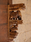 Elephant peacock figurine teak wood corbel door bracket Door Bracket