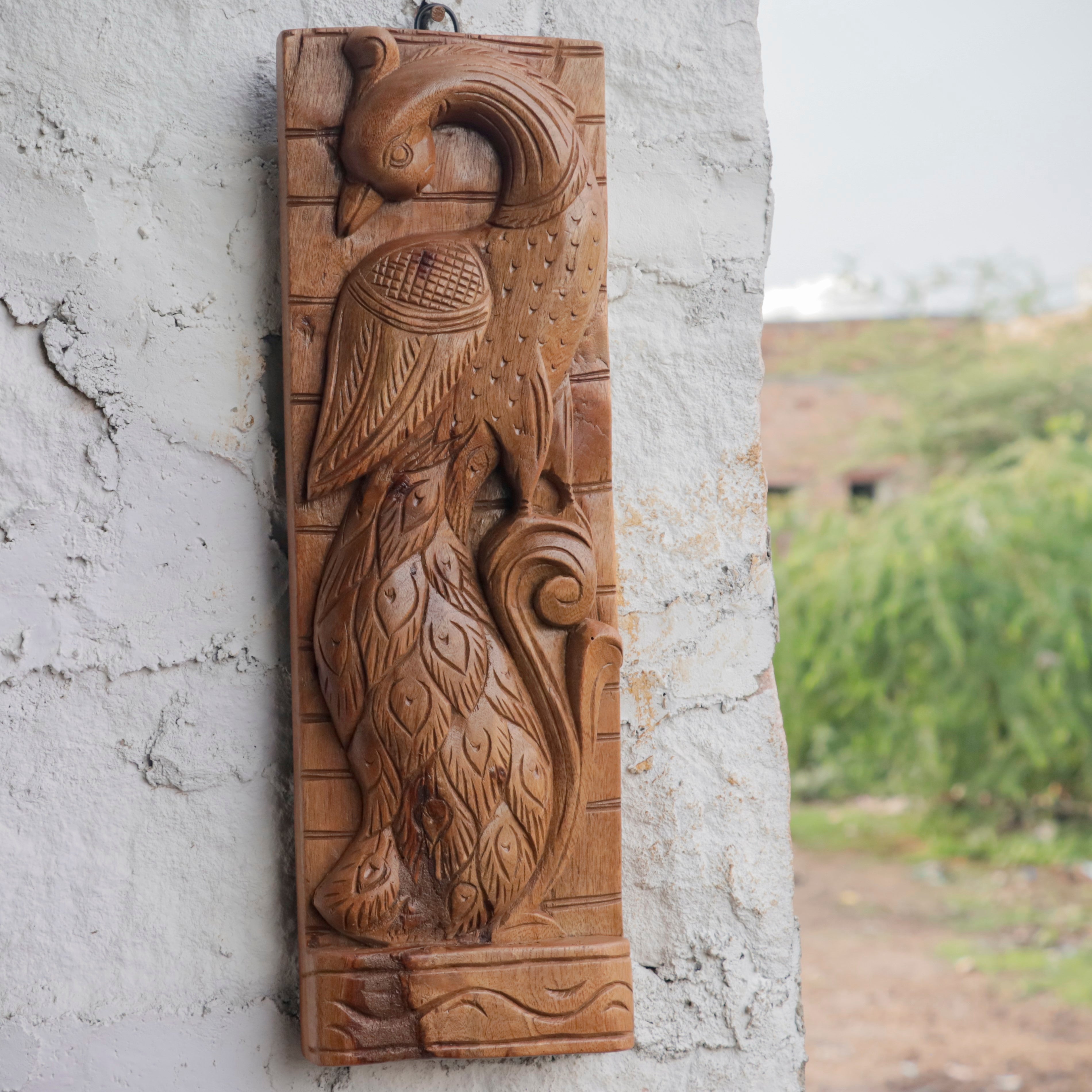 Beautifully Carved Bird Handmade Wooden Wall Decor Door Bracket