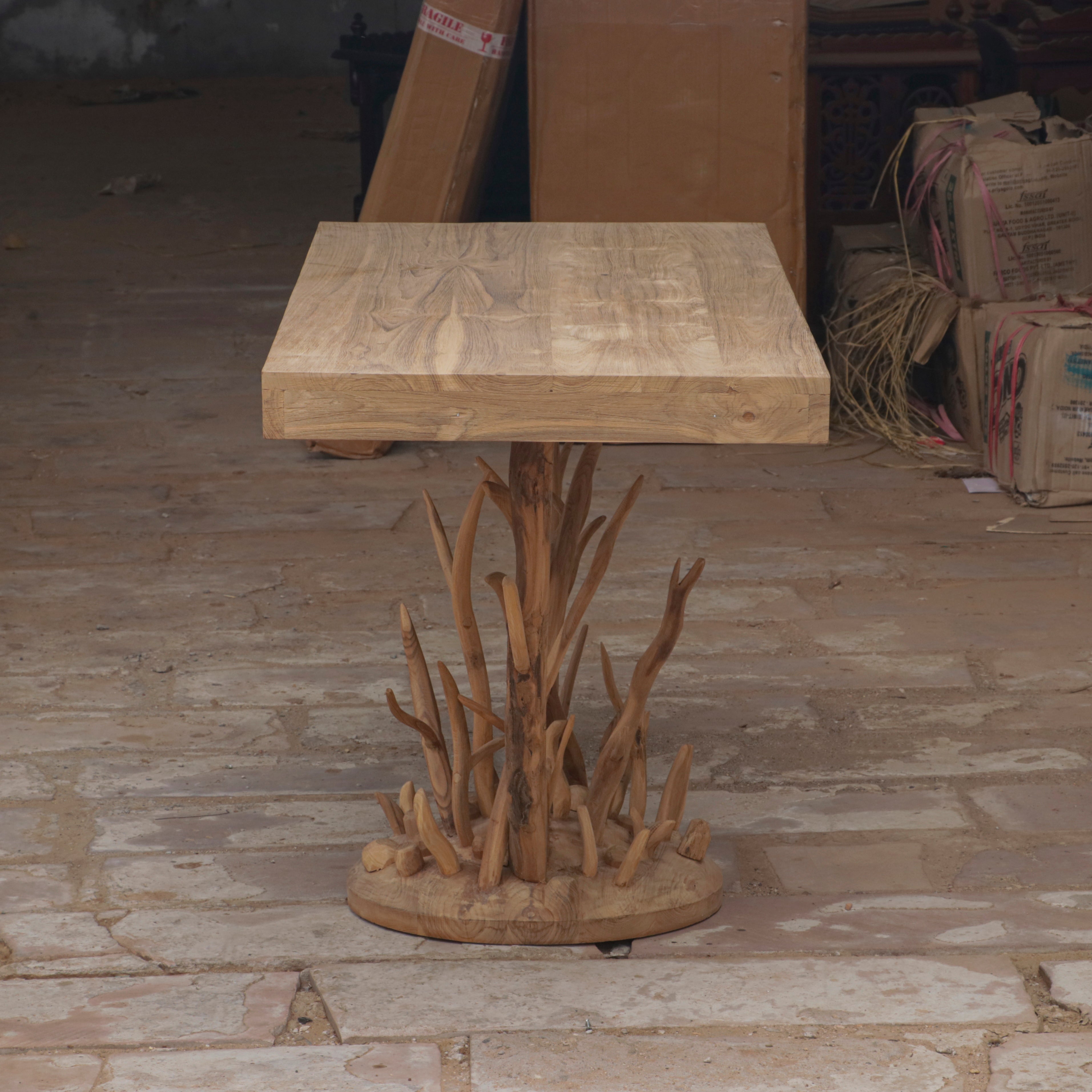 Solid Teak Rustic Root Concept Console Table Dining Table