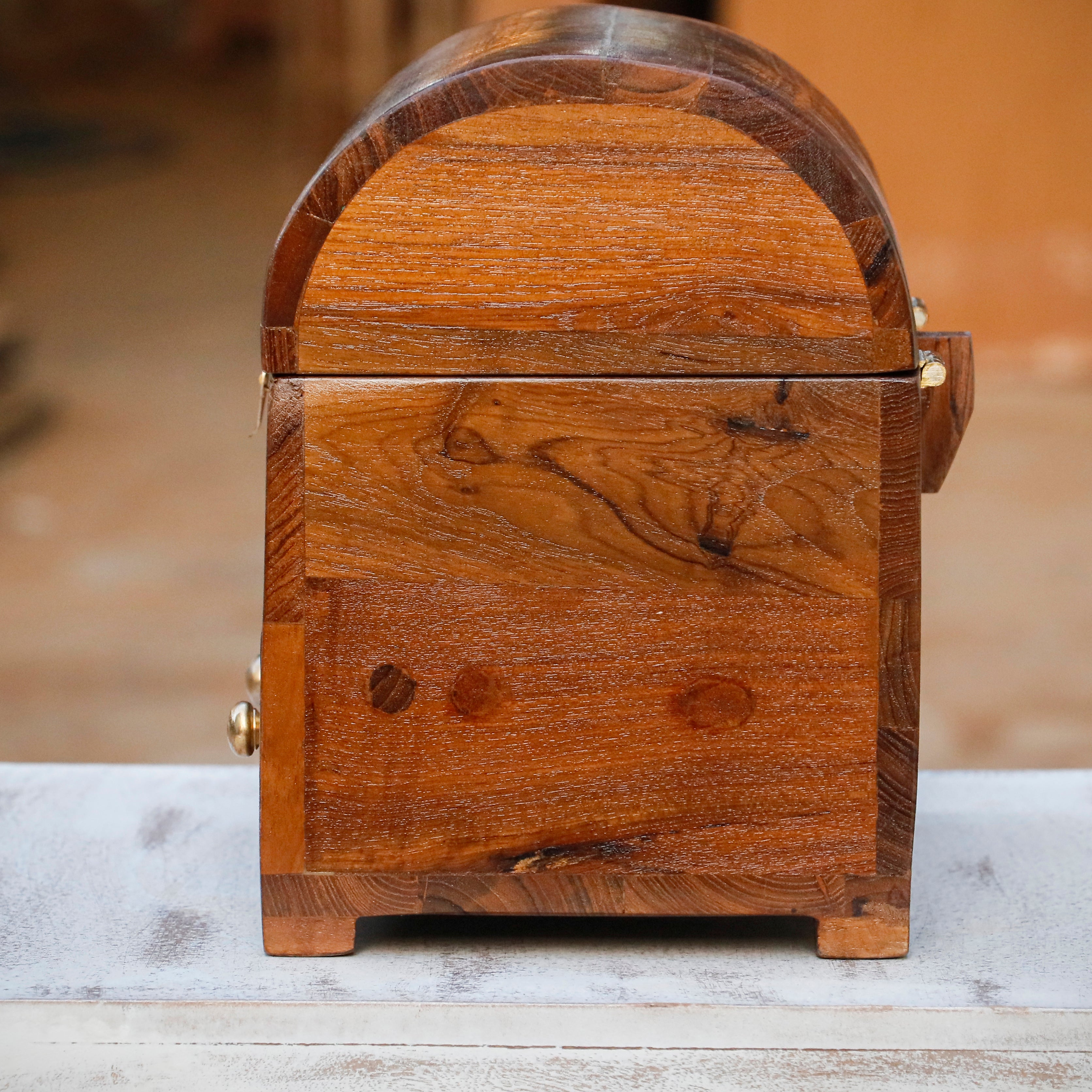 Antique Style Teak Wooden 3 Drawer Premium Handmade Jewelry Box Wooden Box