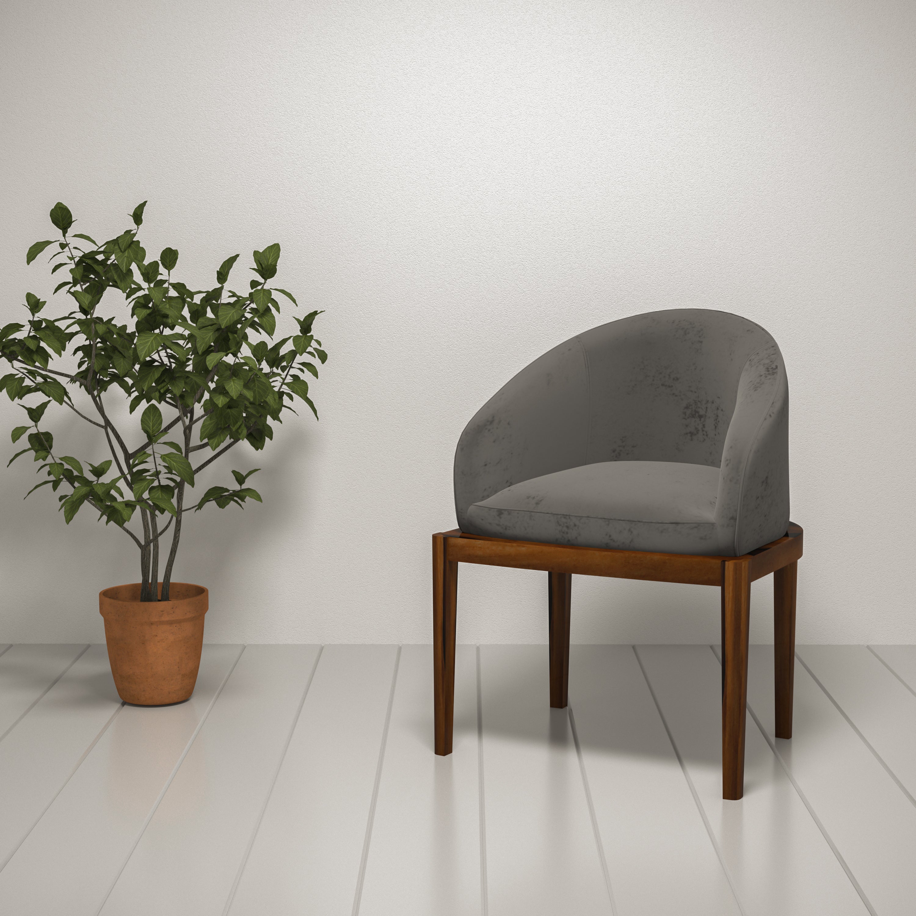 Night Winter Covered Back Handmade Side Arm Chair