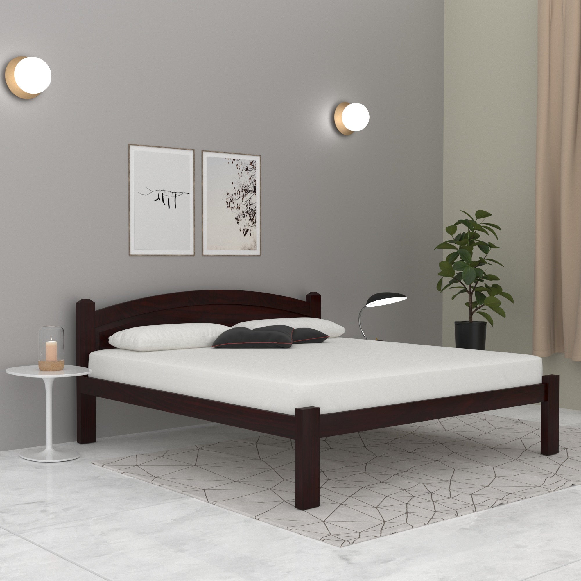 Wooden Arch Head Bed (Acacia wood) Bed