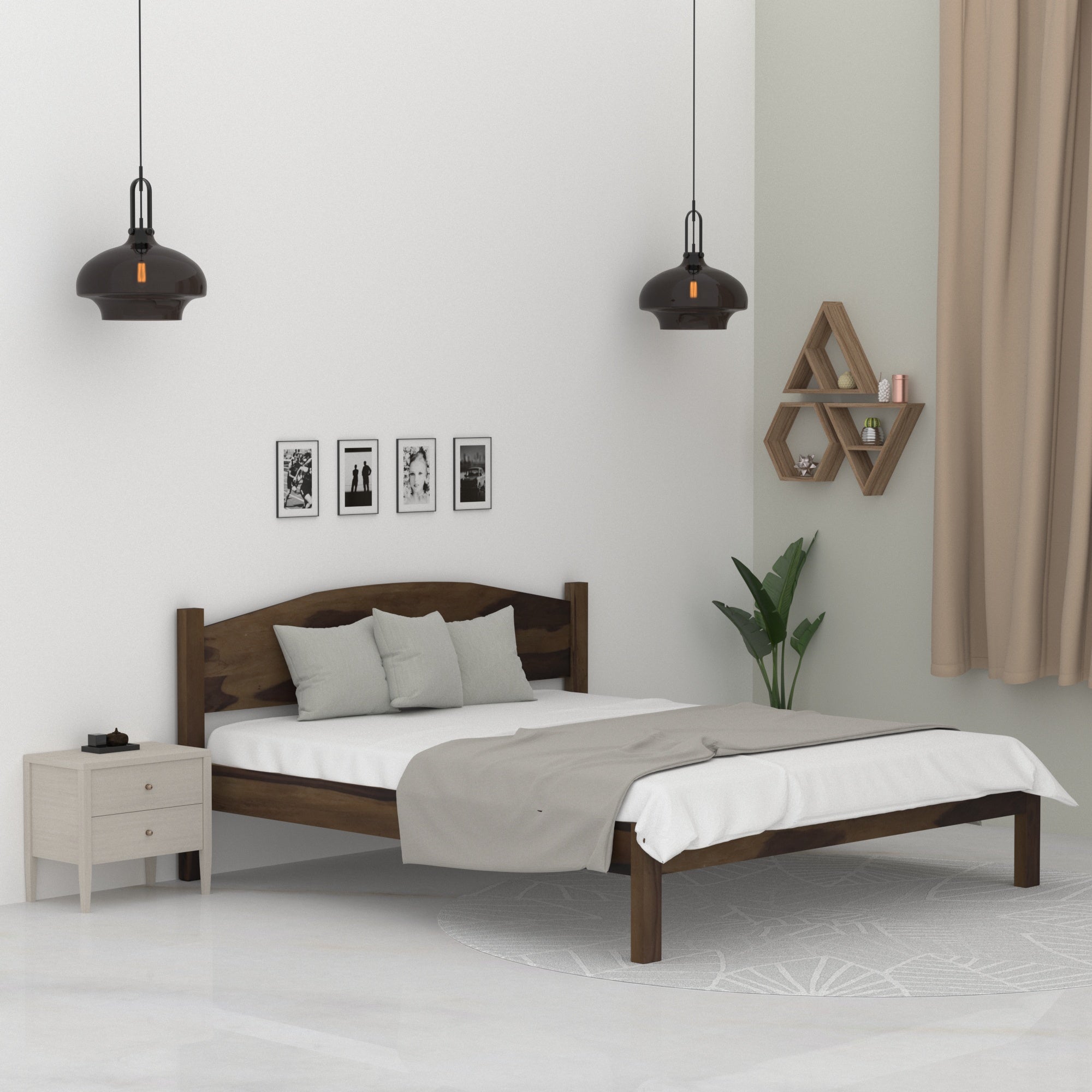 Wooden Arch Head Bed (Sheesham wood) Bed