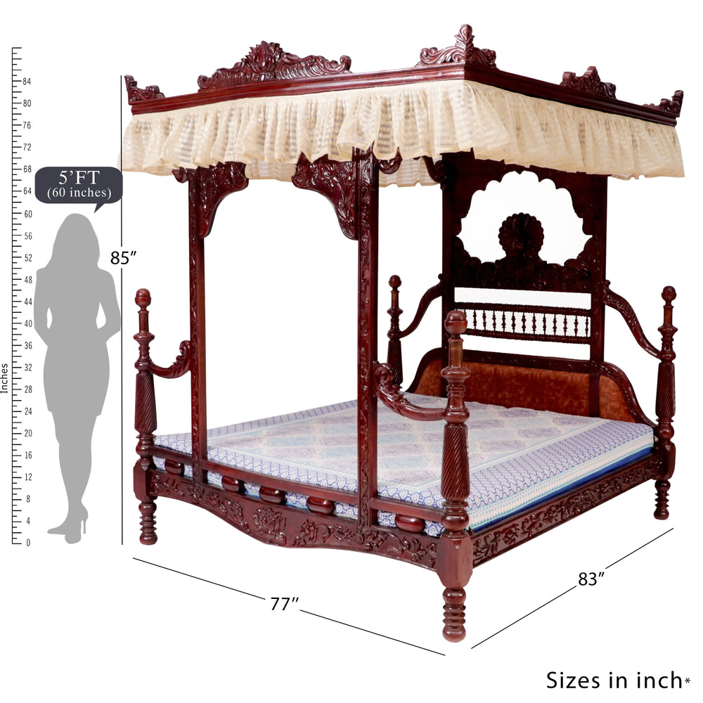 Rajshahi Maharaja Intricate Carved Bed