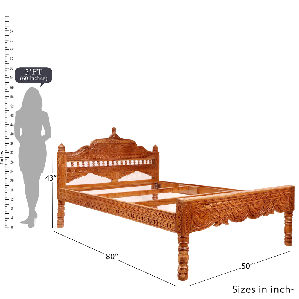 Folk carved Traditional bed