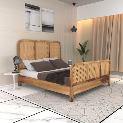 Sheesham curved arch solid wood king size bed