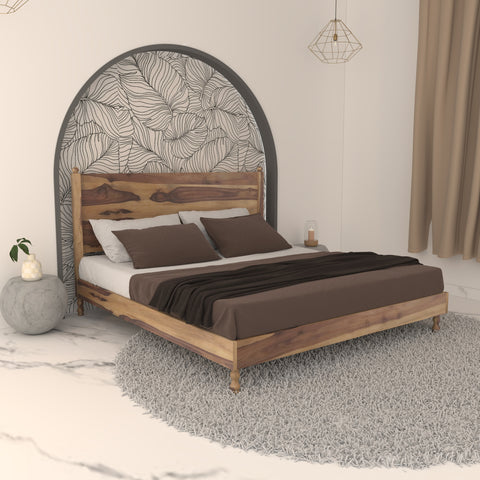 Natural tone sheesham wood classical Bed