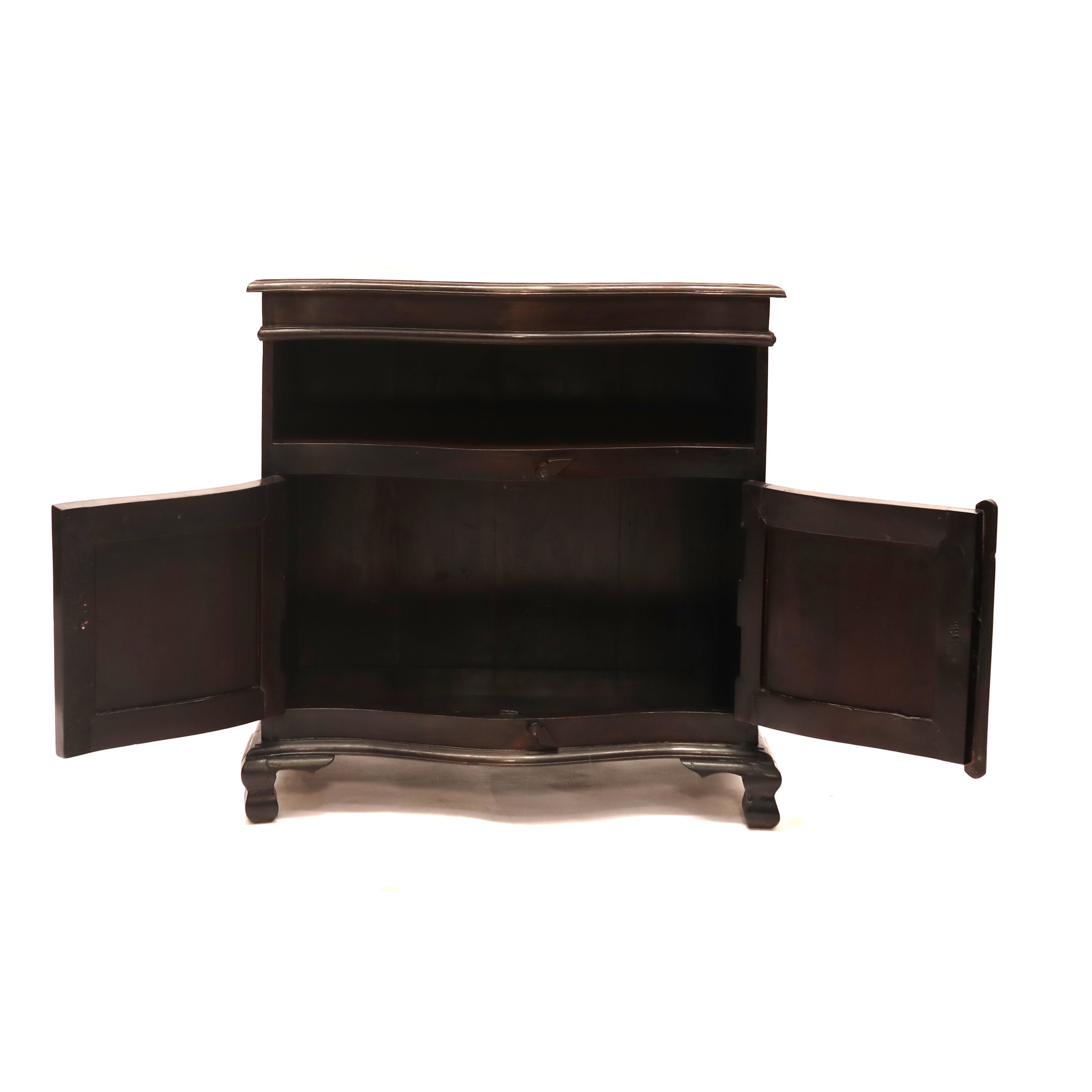 Wooden Open Space Curve Cabinet Cupboard