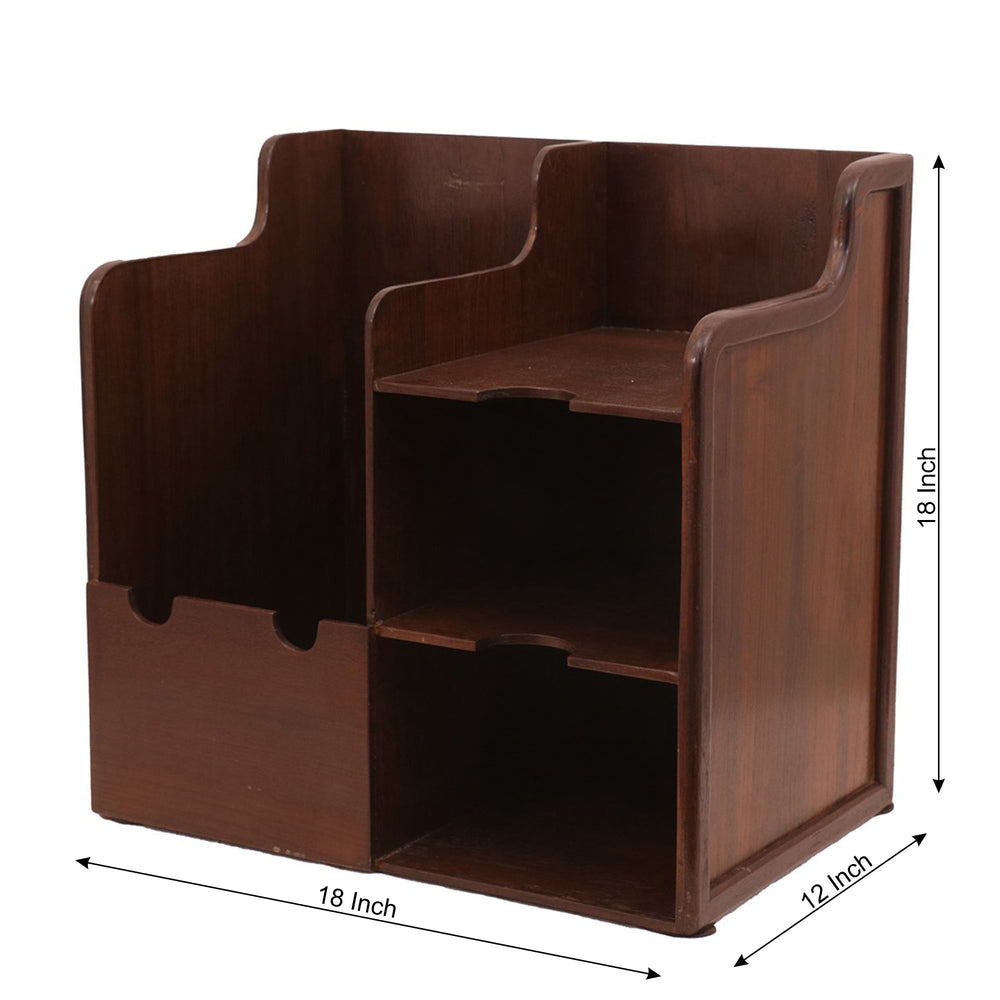 Small Wooden File Rack Classic Wooden Multistorage File Rack (Natural Tone)