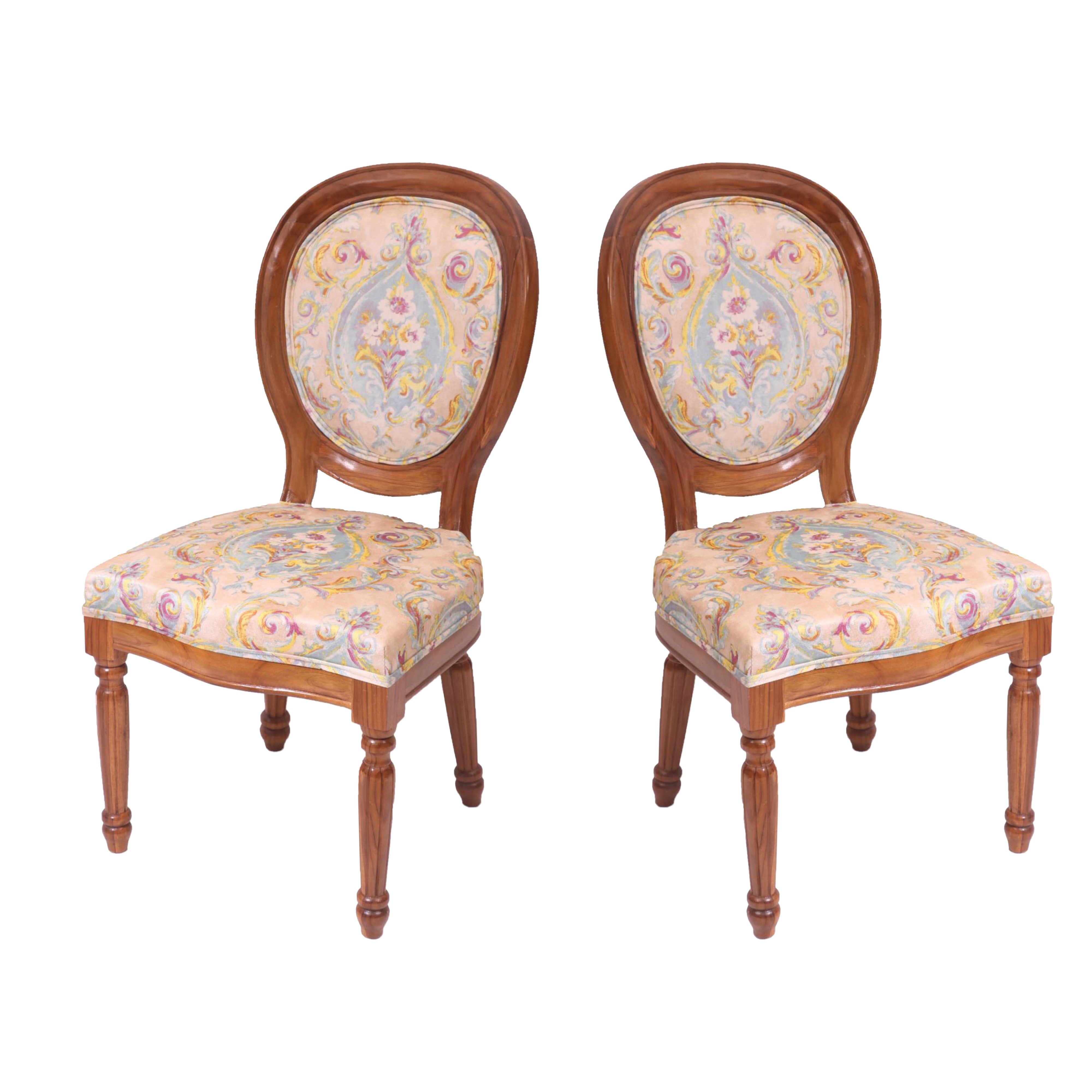 (Set of 2) Teak Floral Delight Dining Chair Dining Chair