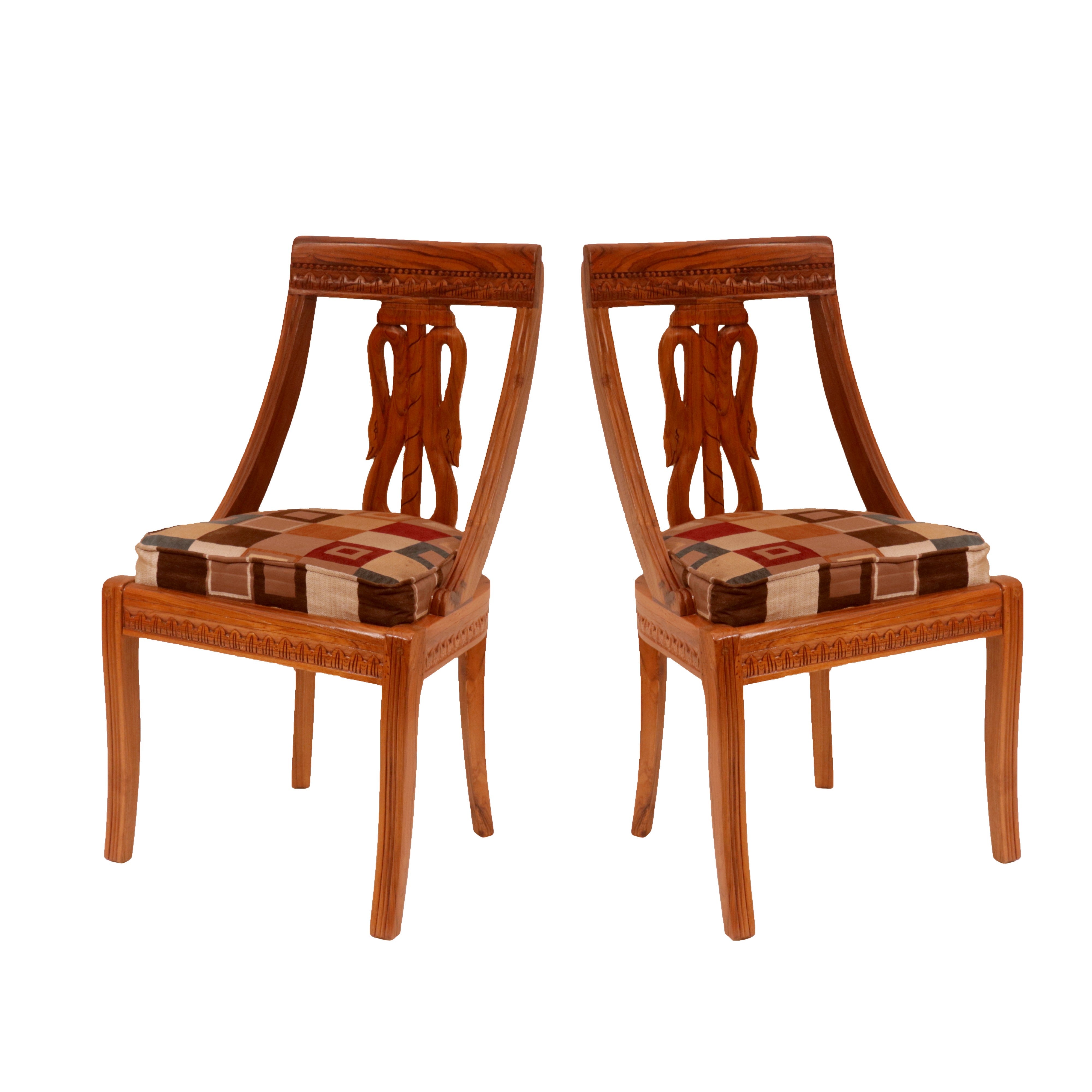 (Set of 2) Flora Wooden Carved Chair Dining Chair