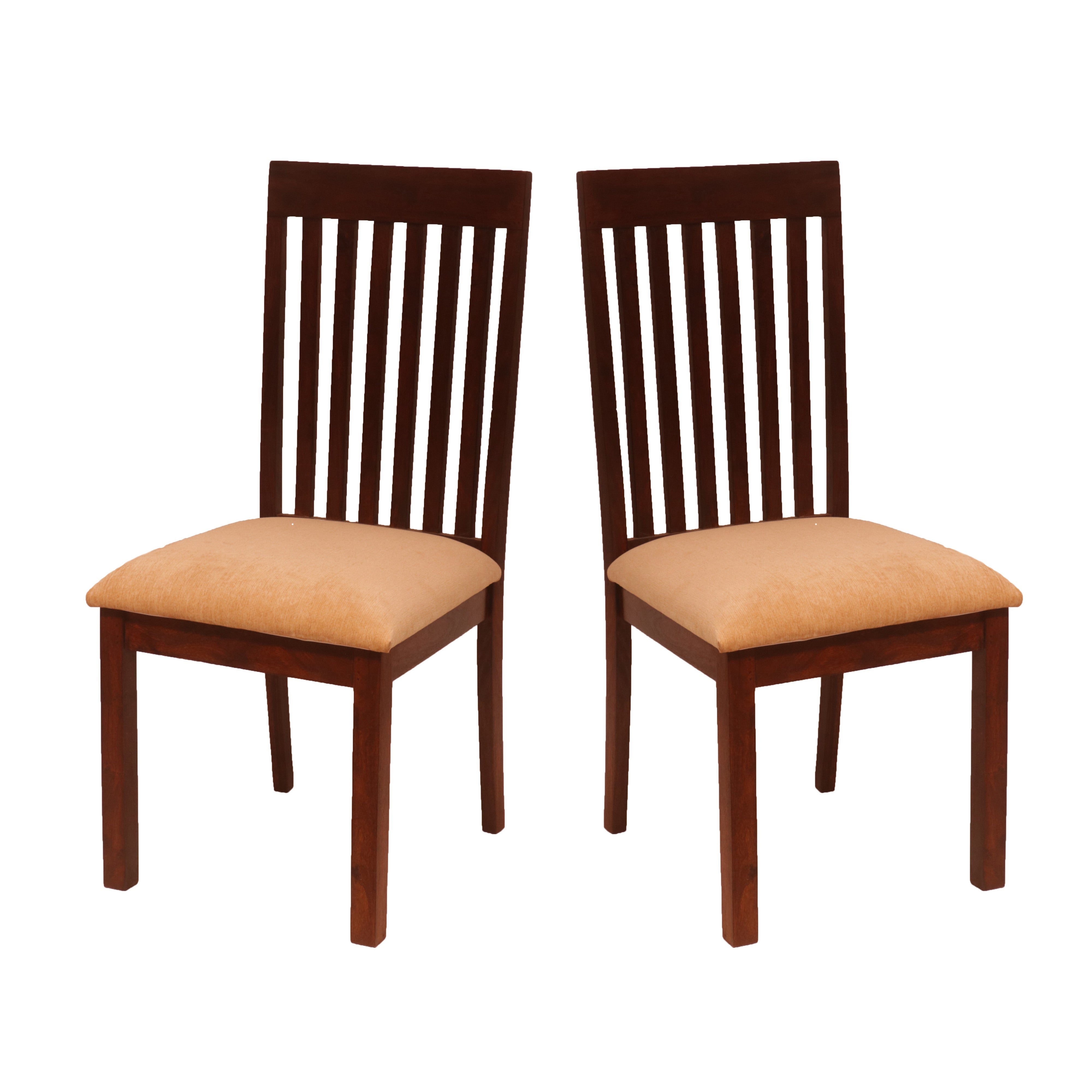 (Set of 2) Straight Striped Back Chair Dining Chair