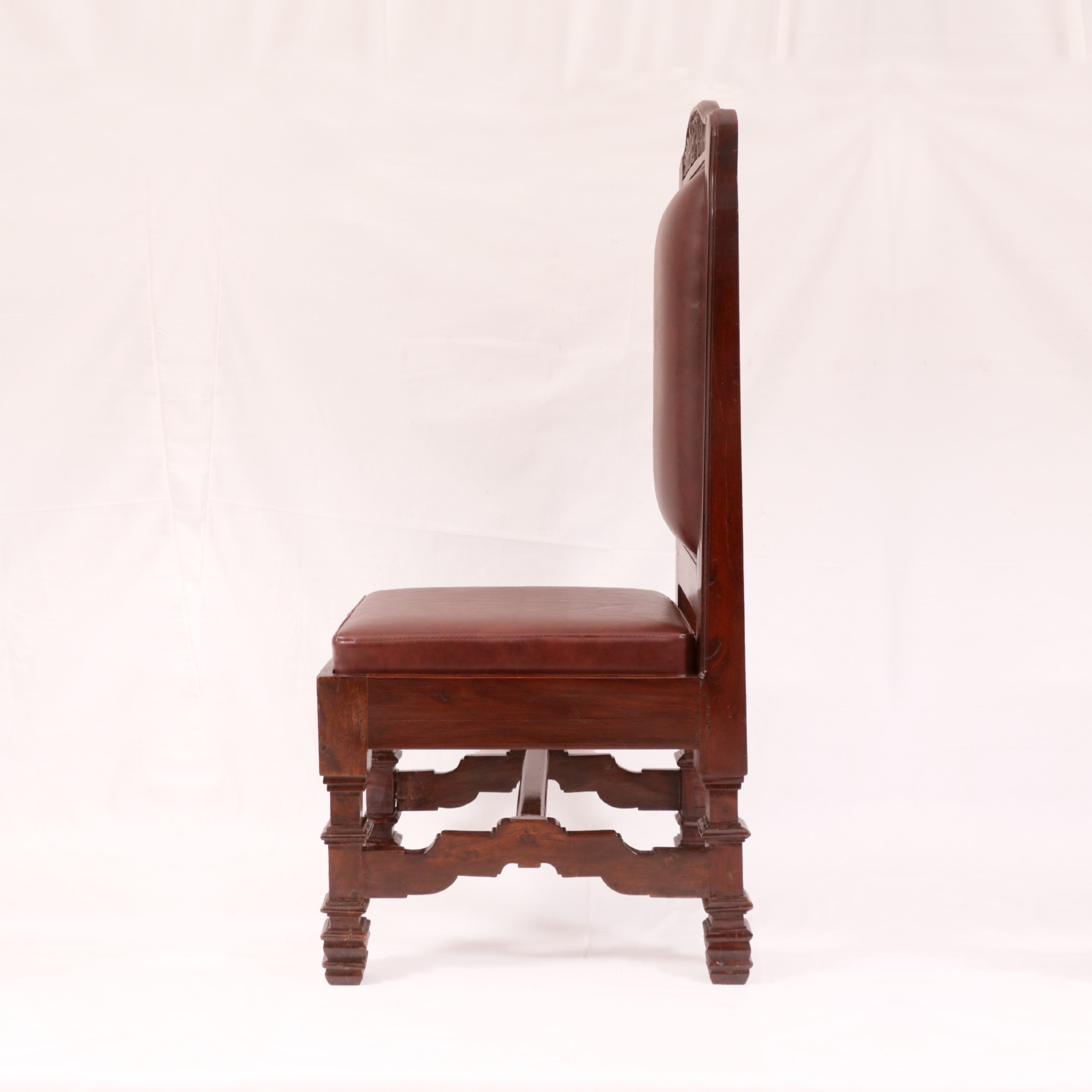 (Set of 2) Medium brown Simple Stepwell Dinning Chair Dining Chair