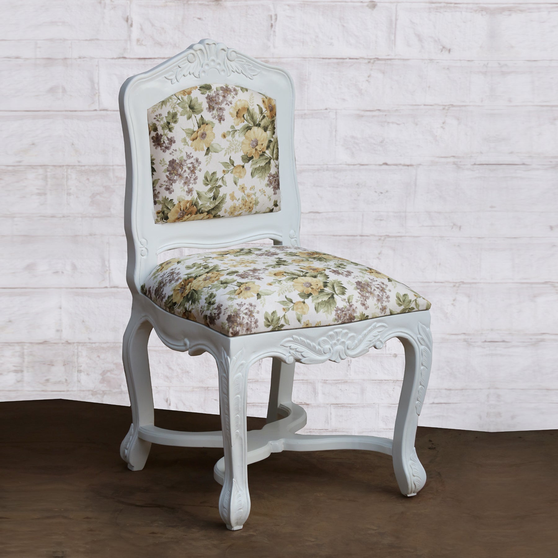 (Set of 2) White duco Royal Teak Chair Dining Chair