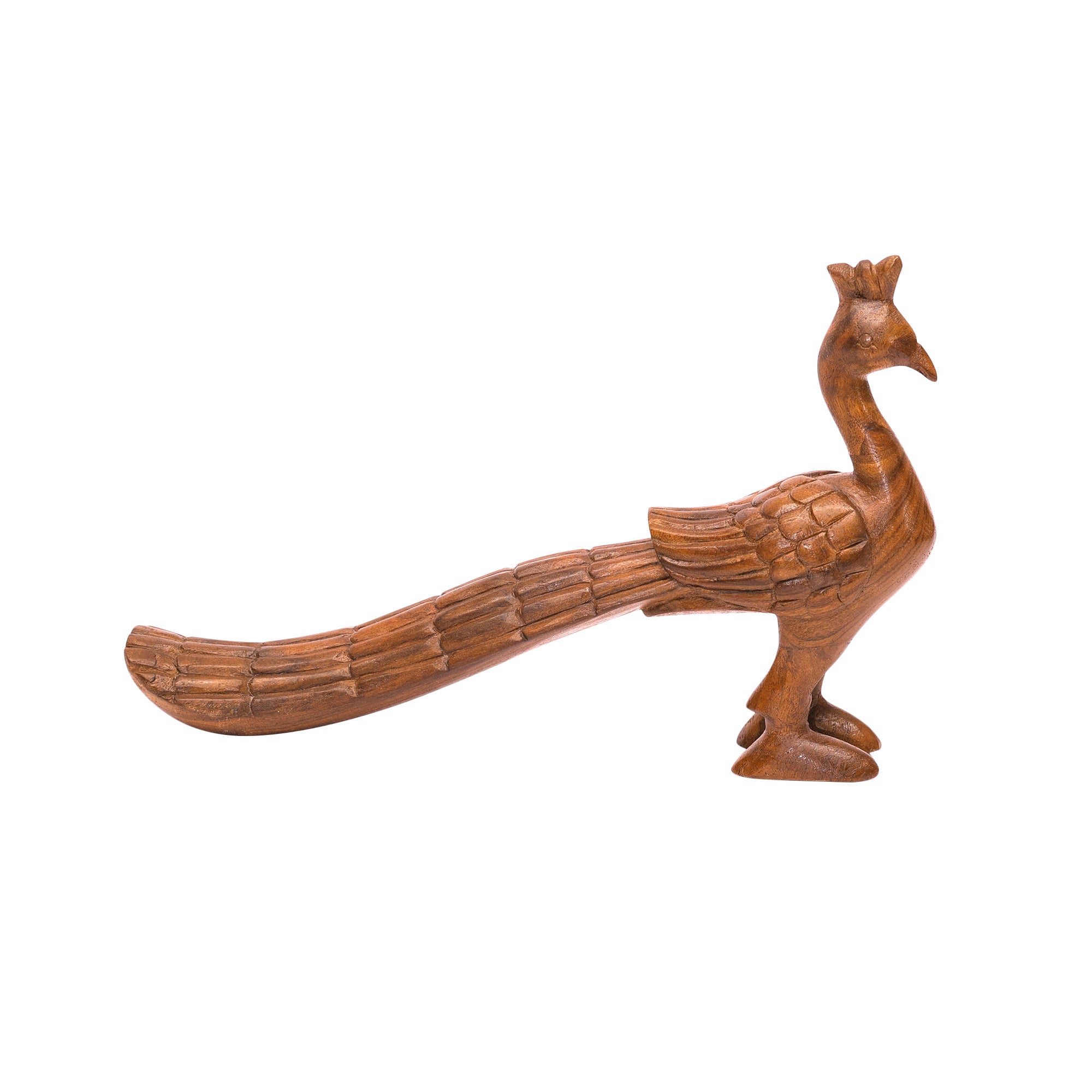 Royal Wooden Peacock Showpiece Animal Figurine