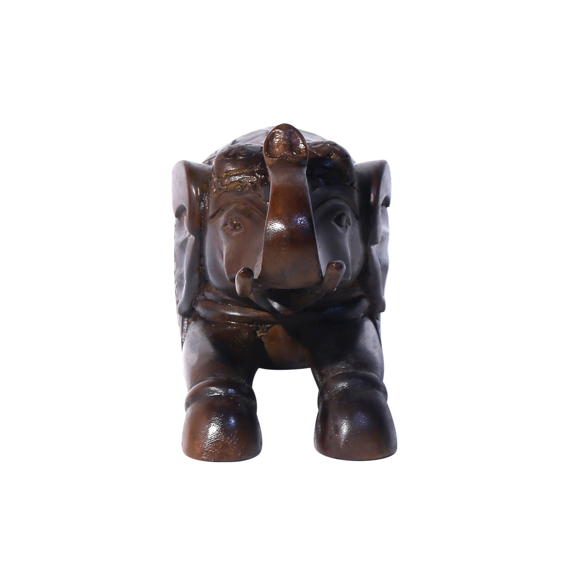 Indian Royal Wooden Elephant Showpiece Animal Figurine
