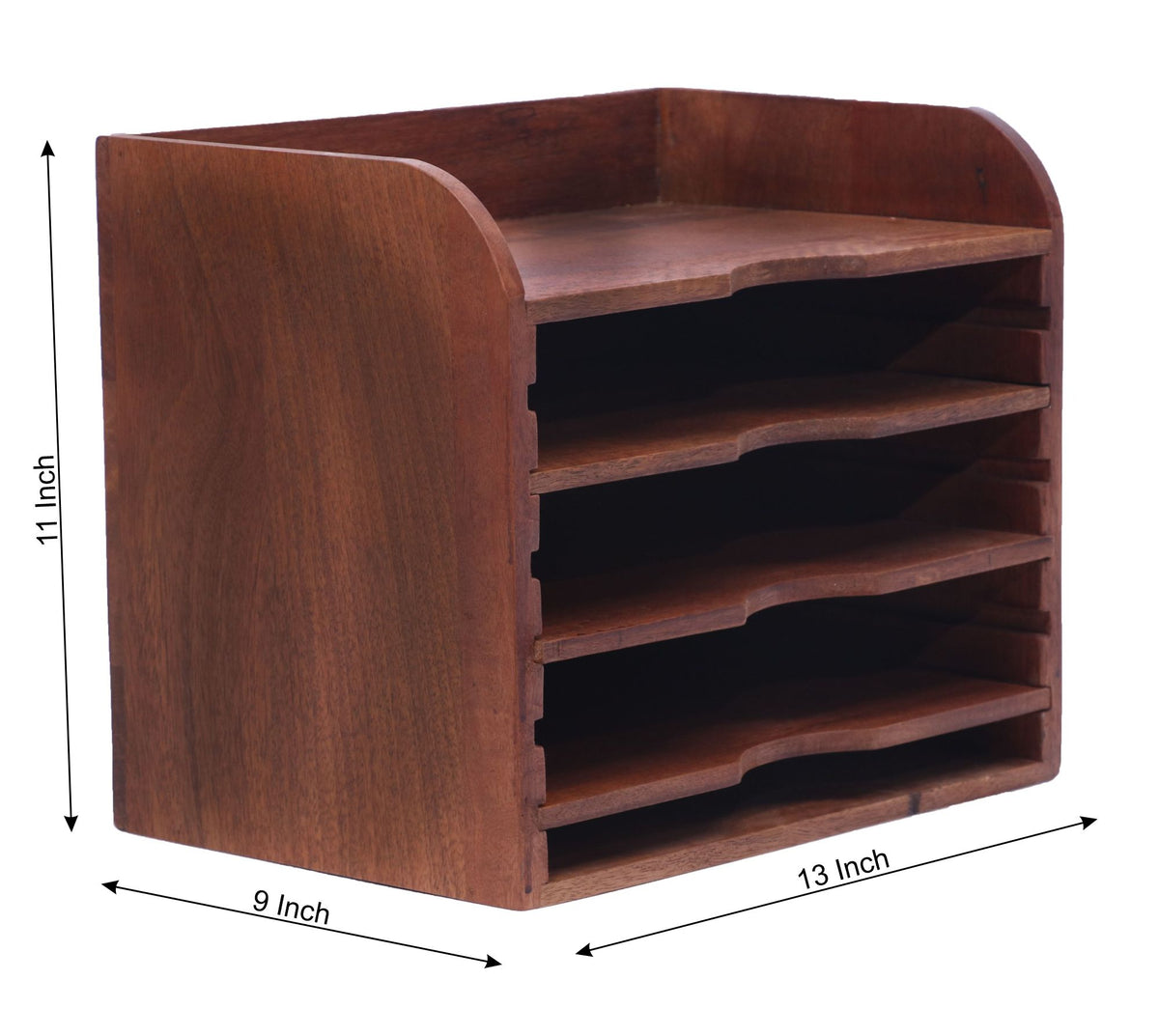 Multiple Slot Handmade Wooden File Rack Organiser