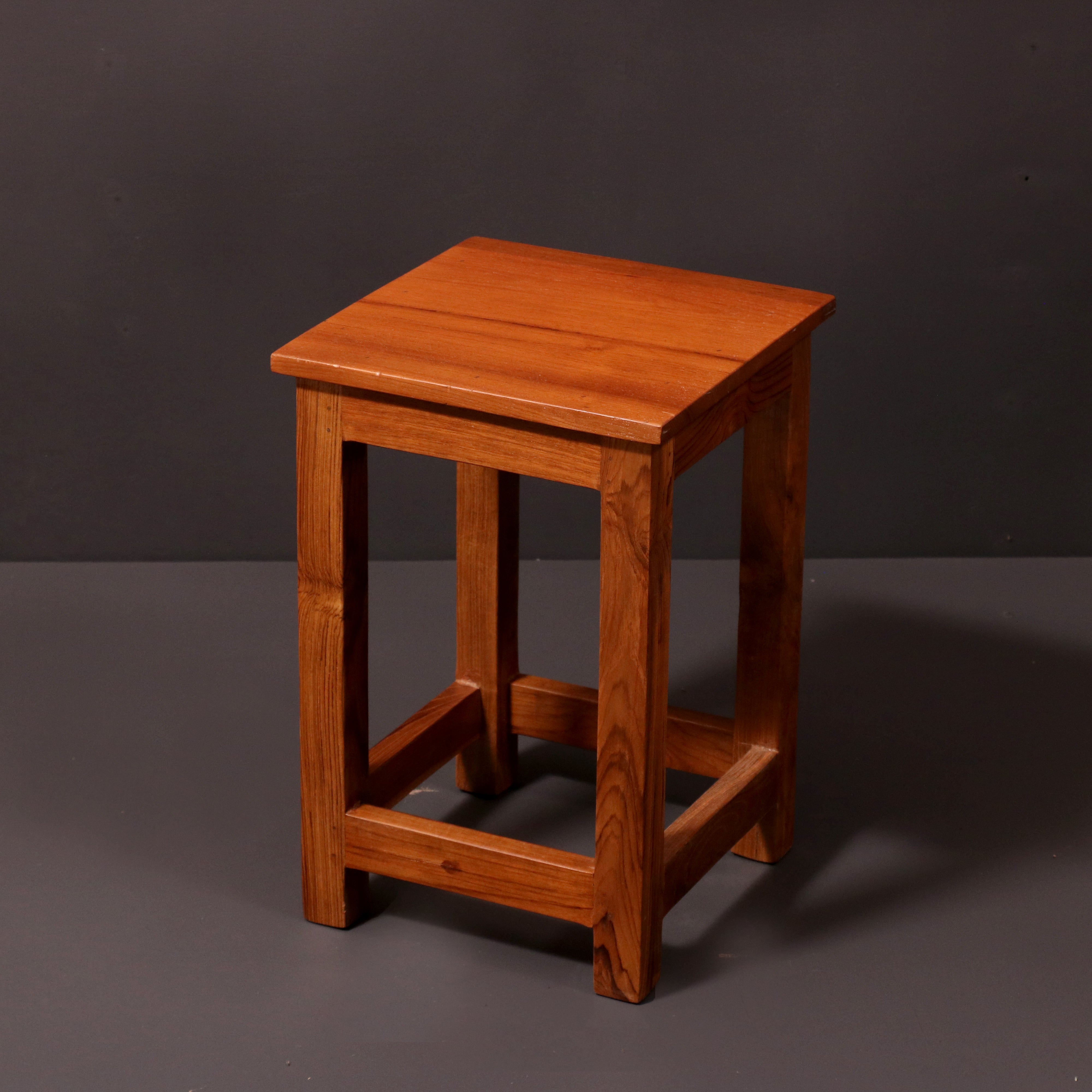 Small Light Finish Teak Stool Stool