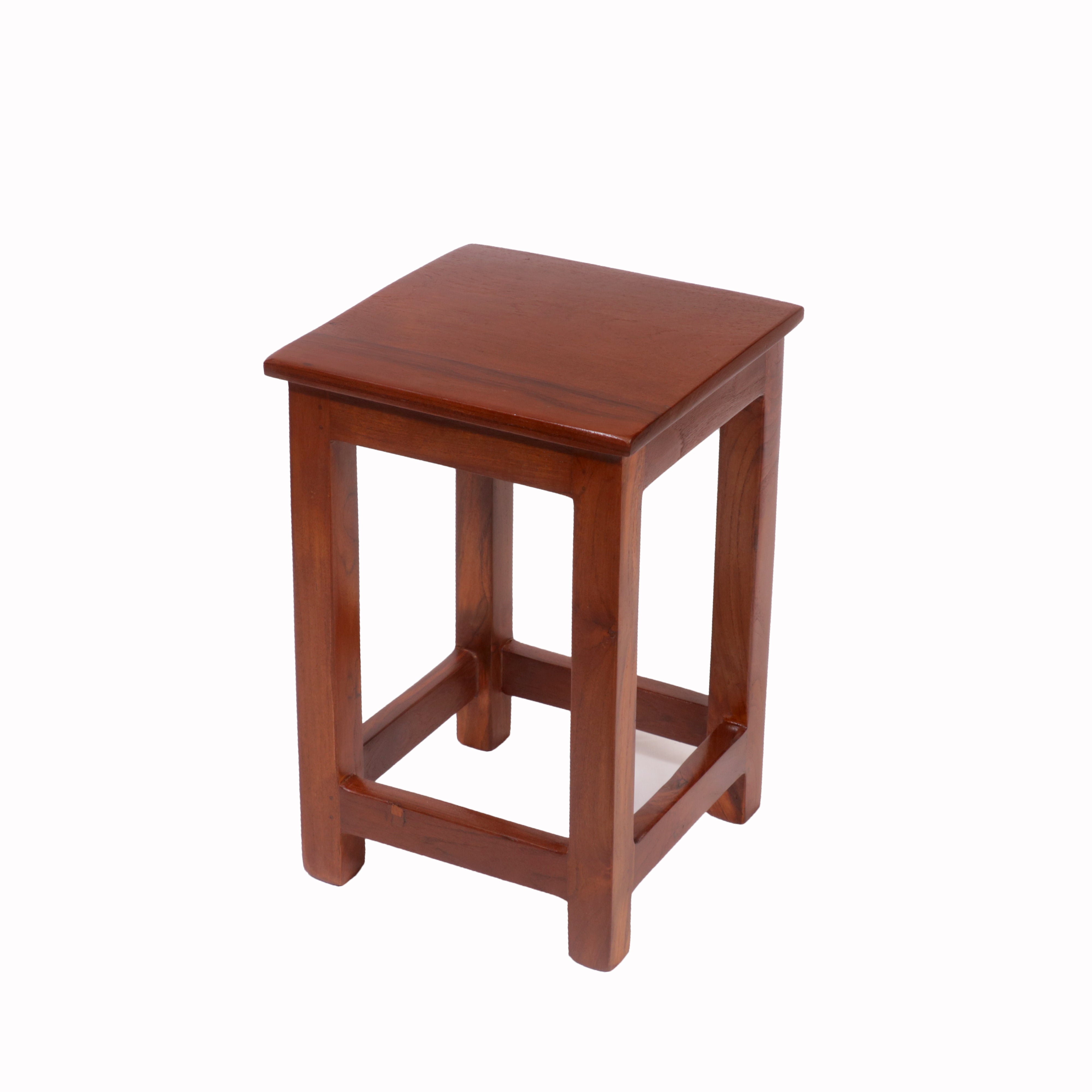 Small Light Finish Teak Stool Stool