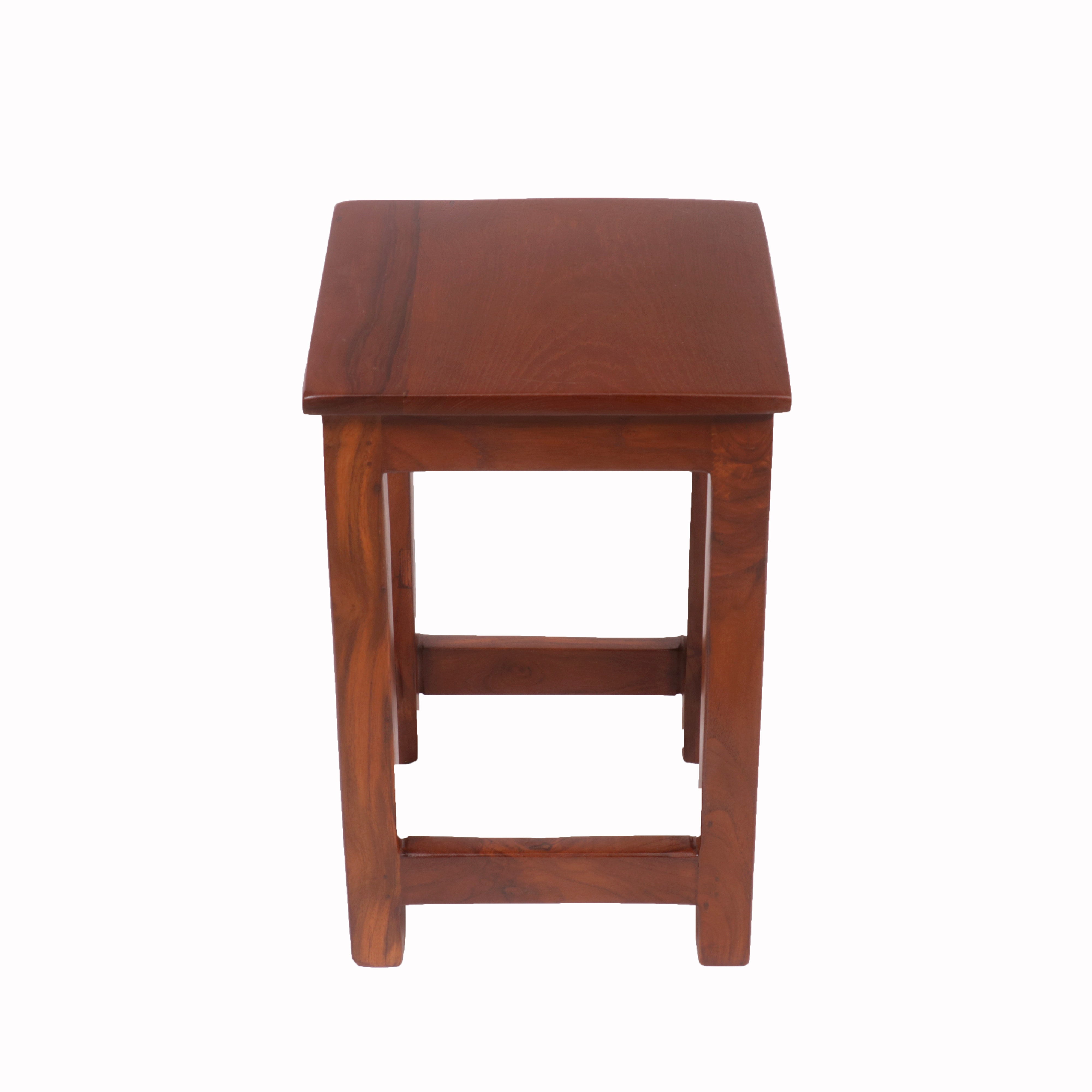 Small Light Finish Teak Stool Stool