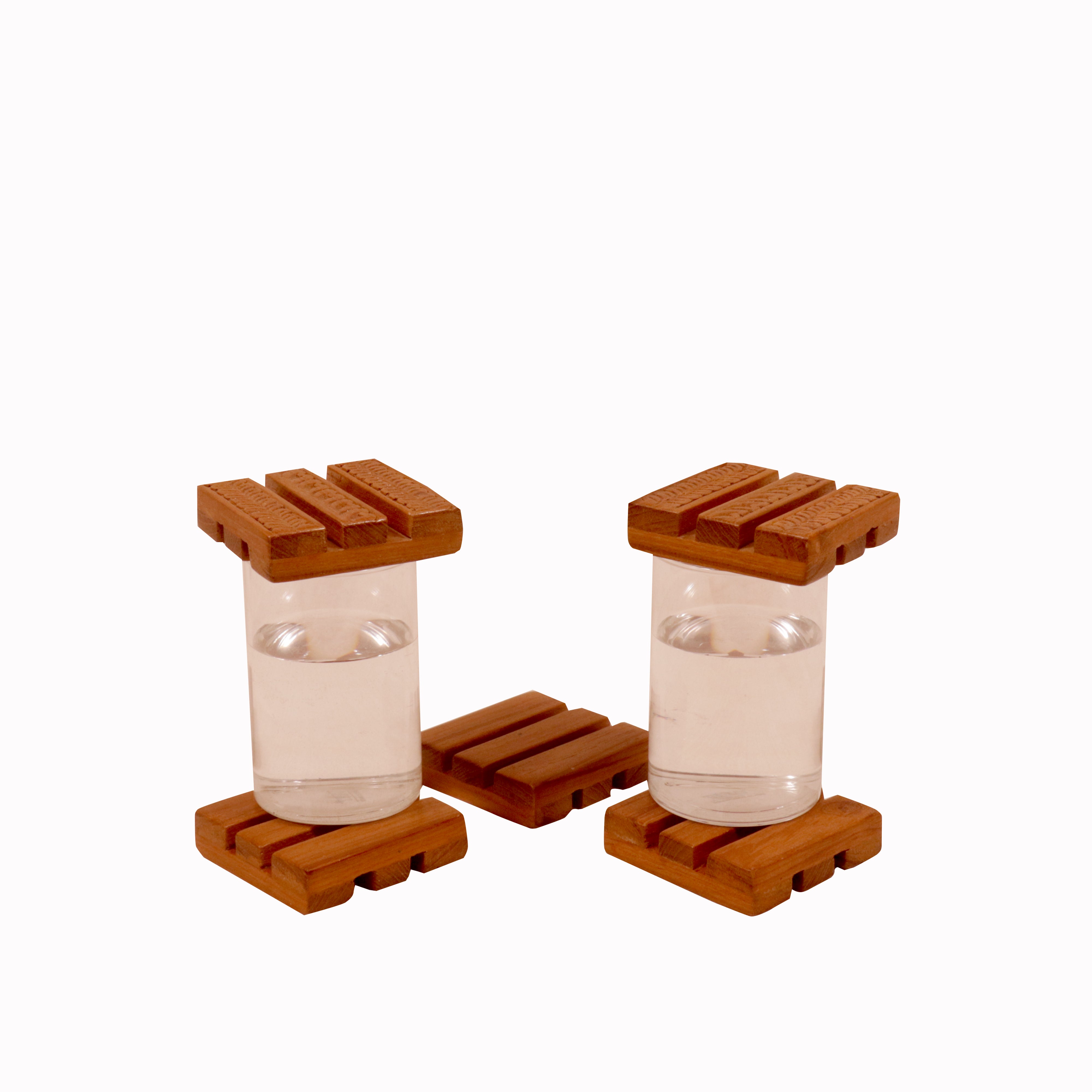 (Set of 5) Mini Log Tea Coasters Coaster