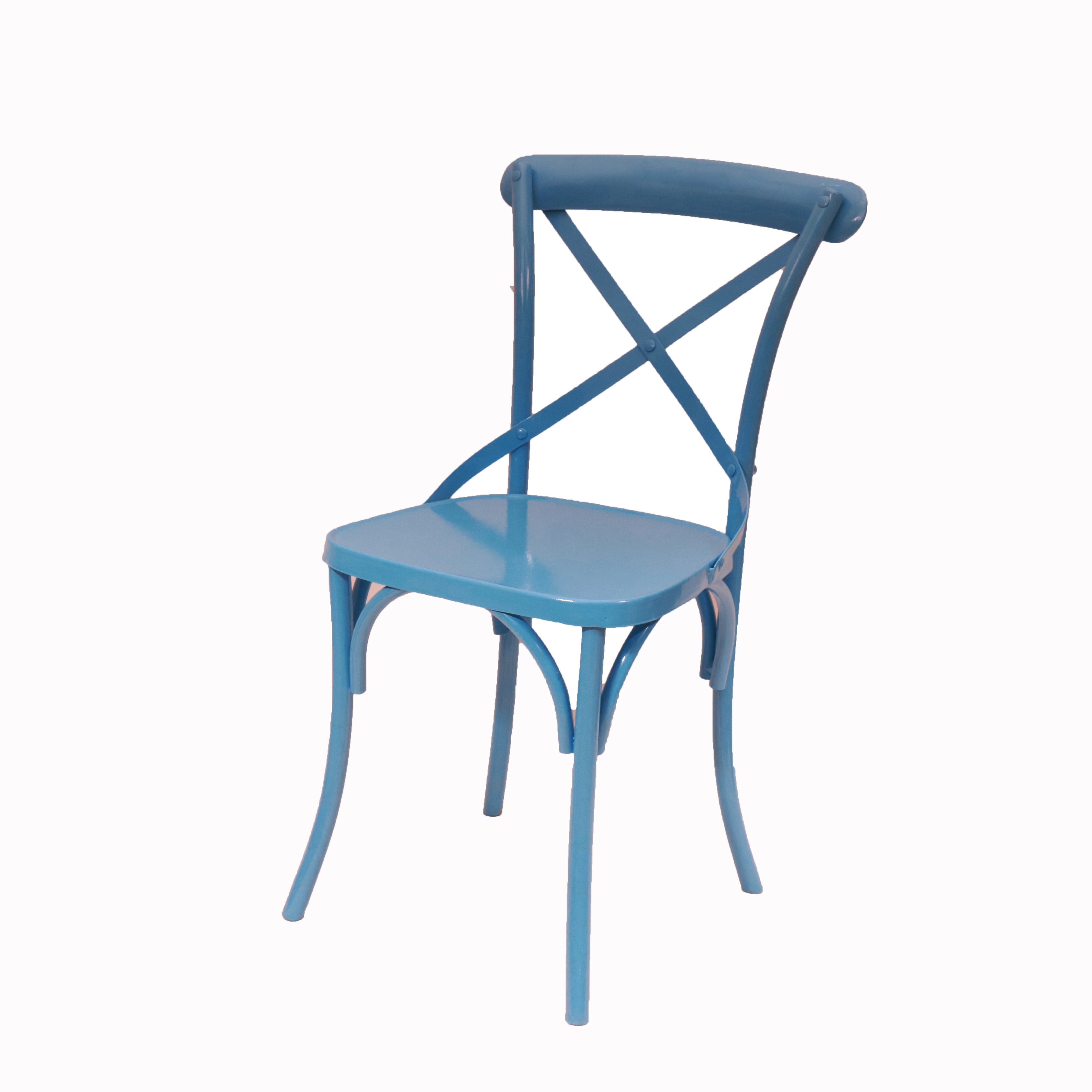 (Set of 2) Blue Metal Exotic Hue Chair Dining Chair